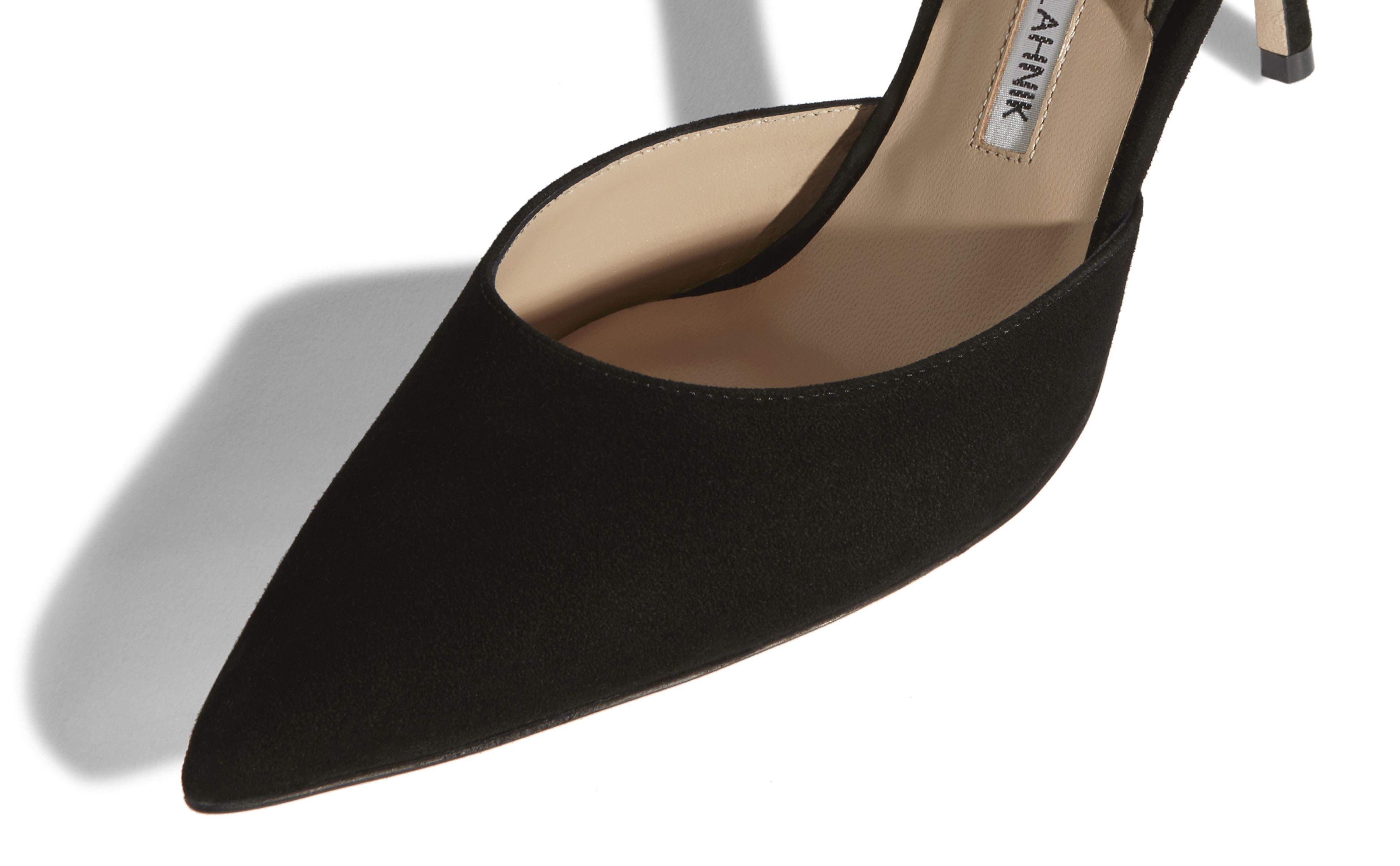 black suede slingback shoes