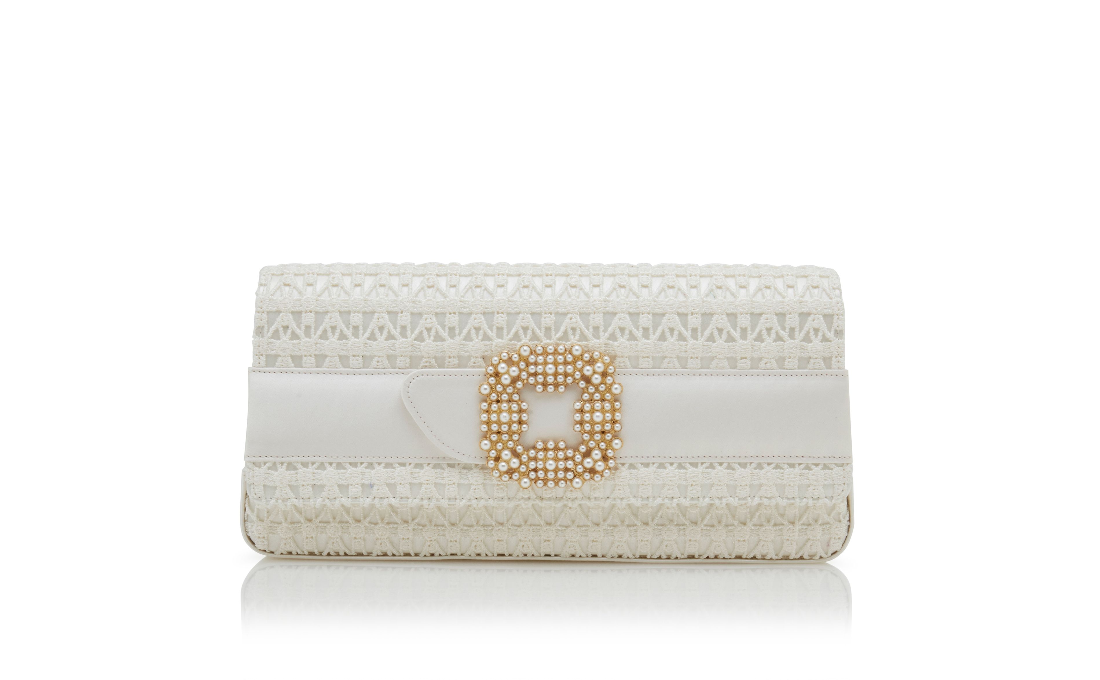 GOTHISI | White Lace Pearl Buckle Clutch | Manolo Blahnik GOTHISI | White Lace Pearl Buckle Clutch | Manolo Blahnik
