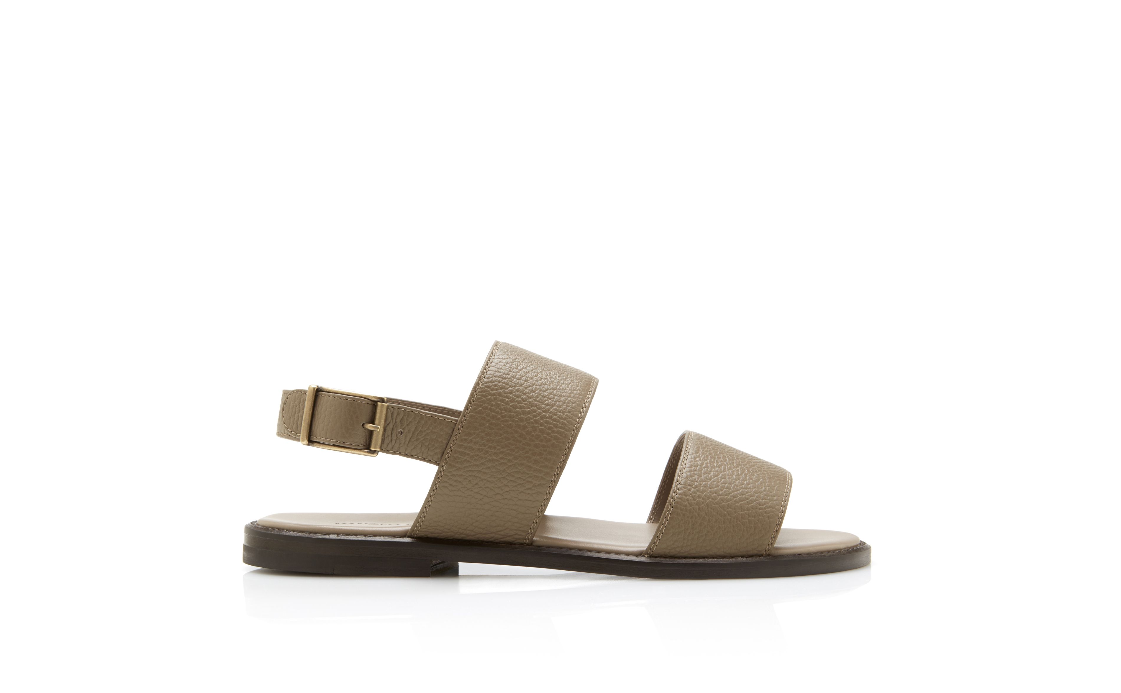 Designer Brown Calf Leather Sandals - Image thumbnail