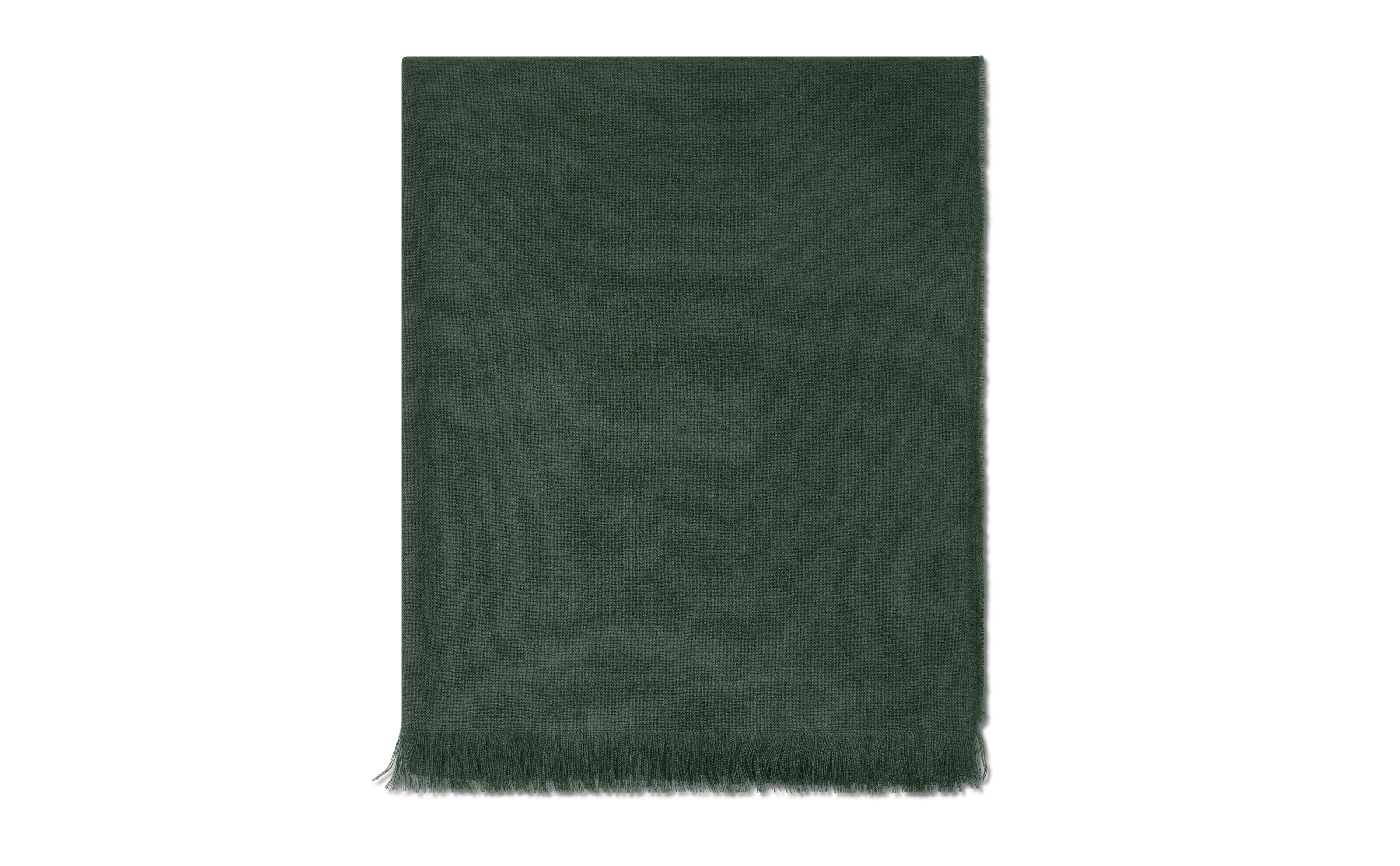 Designer Dark Green Fine Cashmere Scarf - Image thumbnail