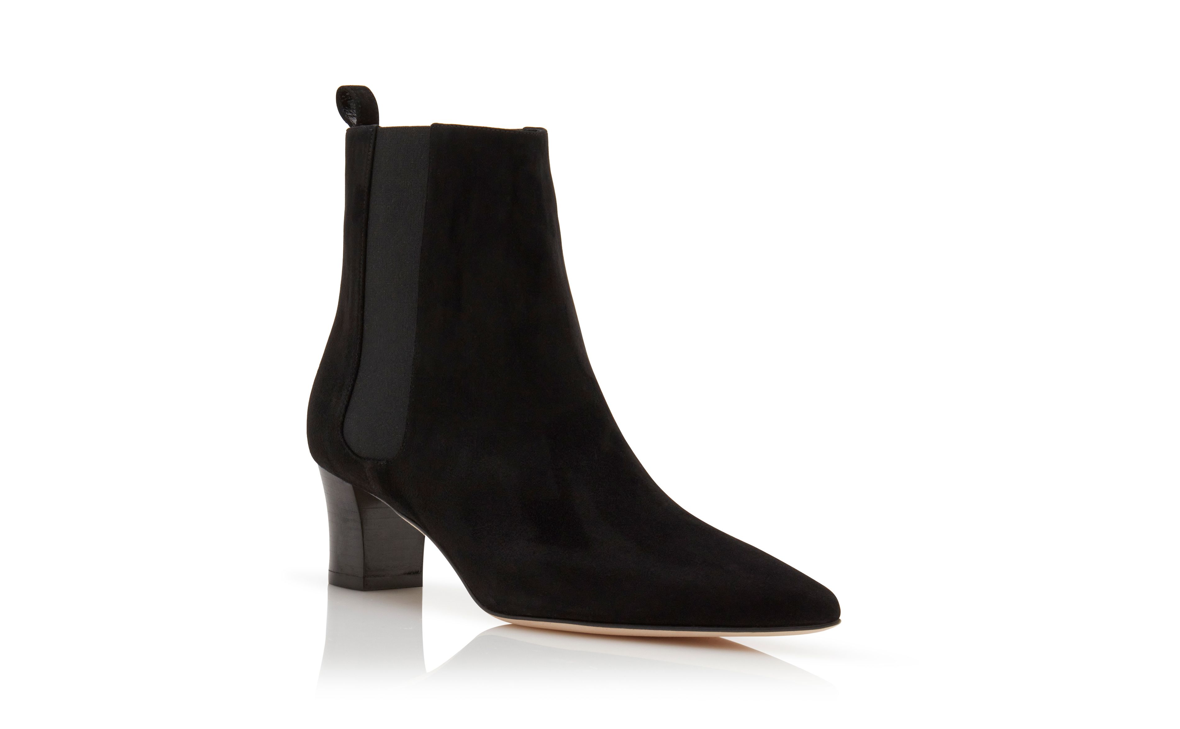 Designer Black Suede Ankle Boots - Image Upsell