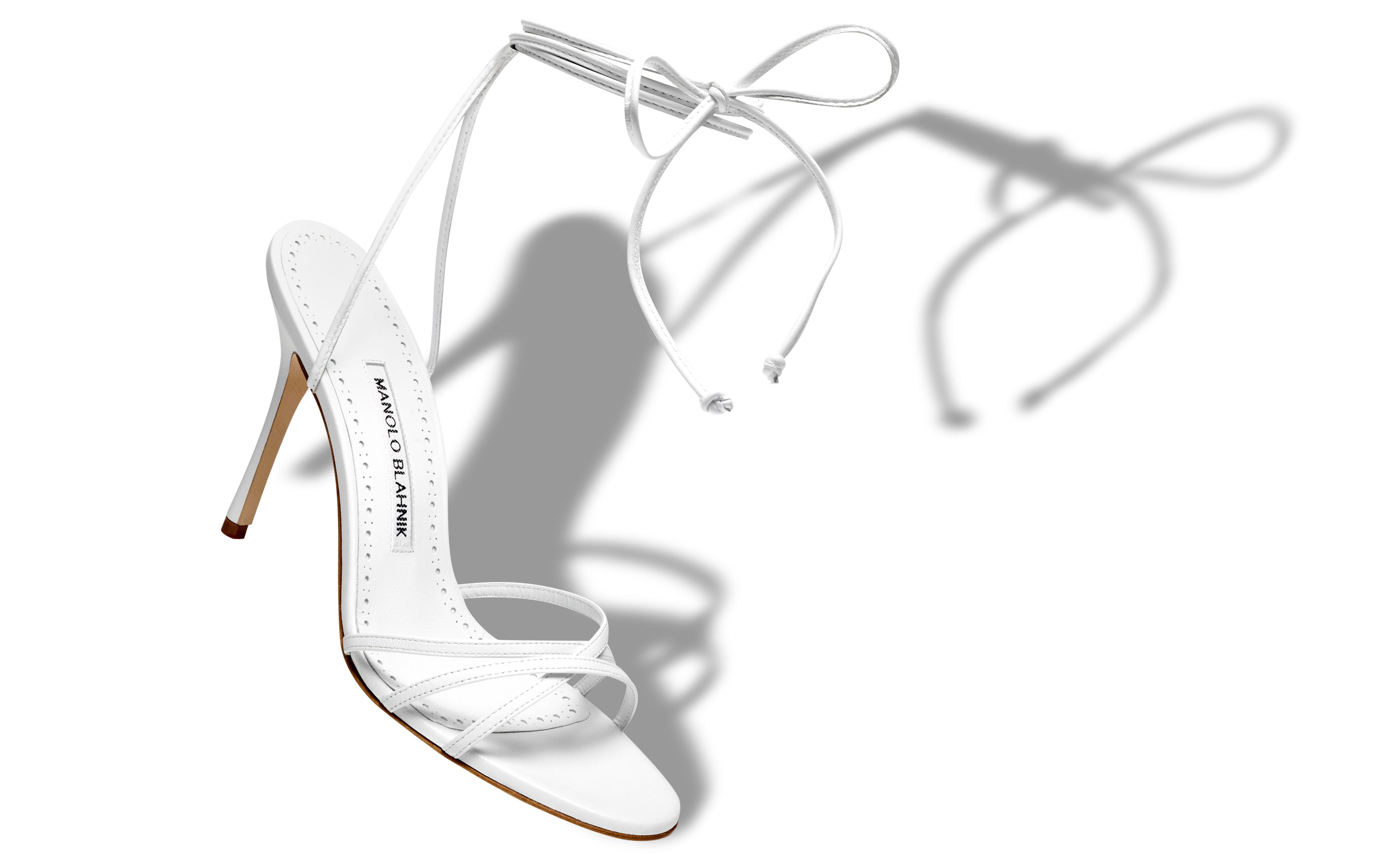 Designer White Nappa Leather Sandals - Image thumbnail