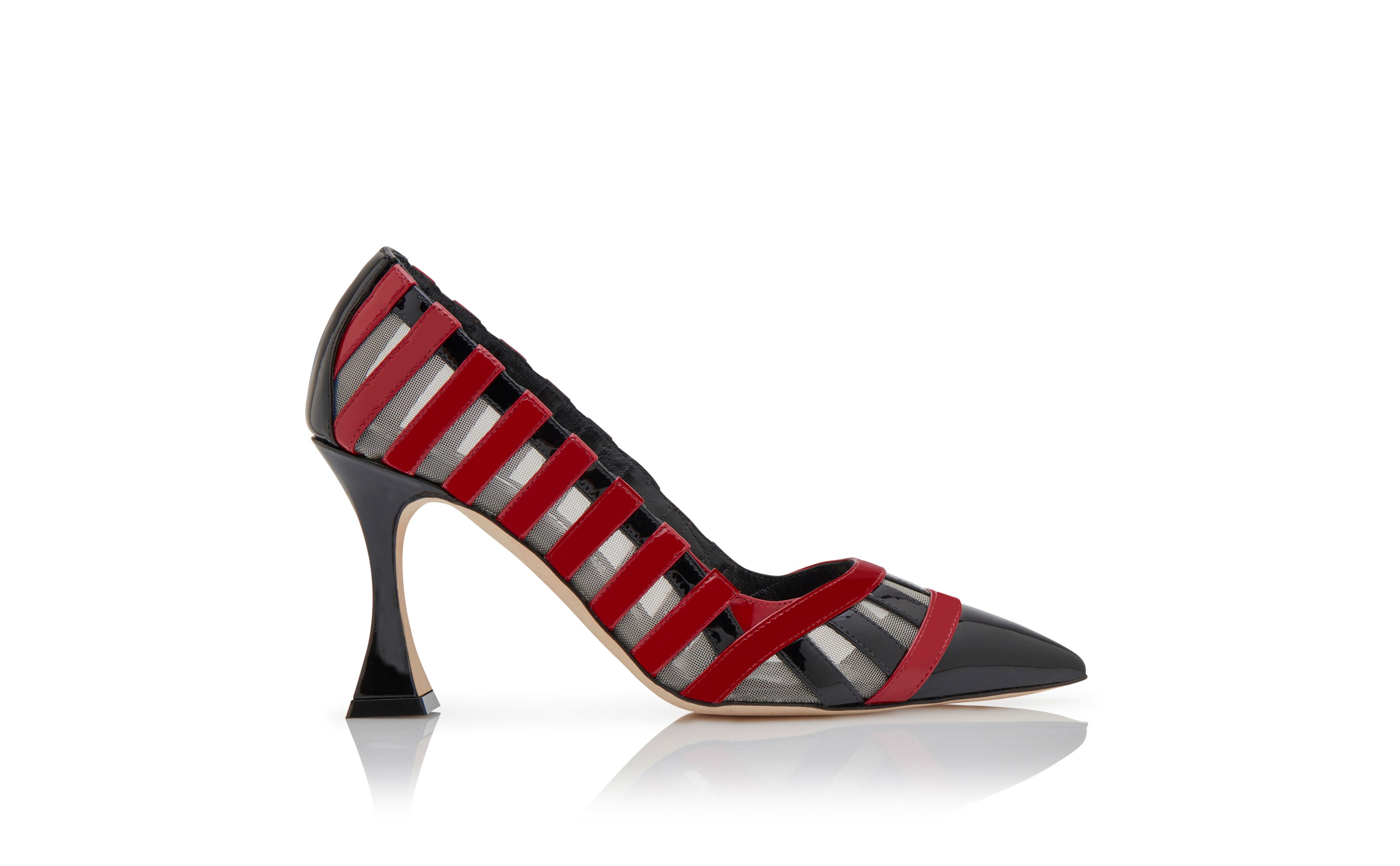 Red leather pumps shoes hot sale