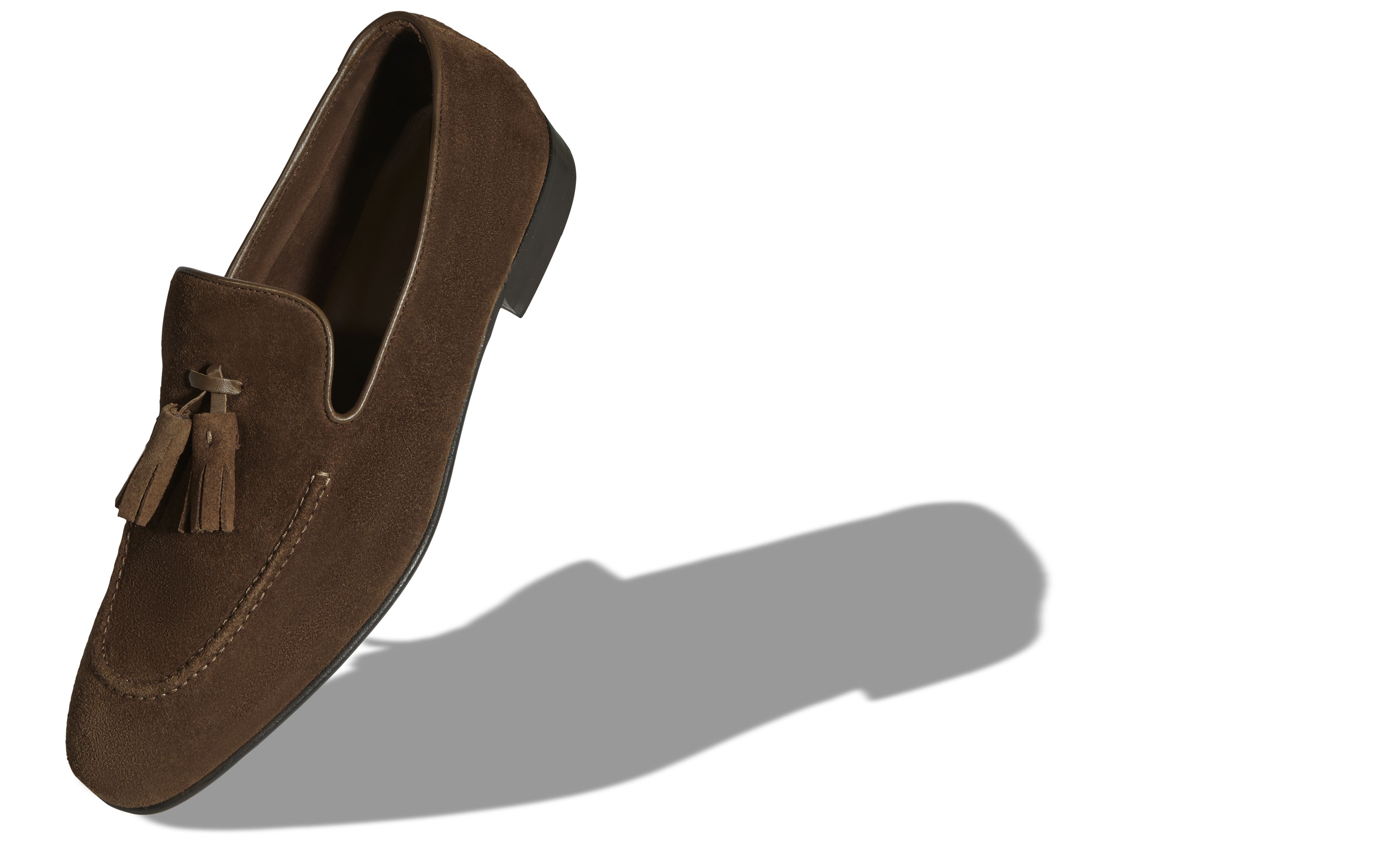 Designer Brown Suede Tassel Loafers - Image Main