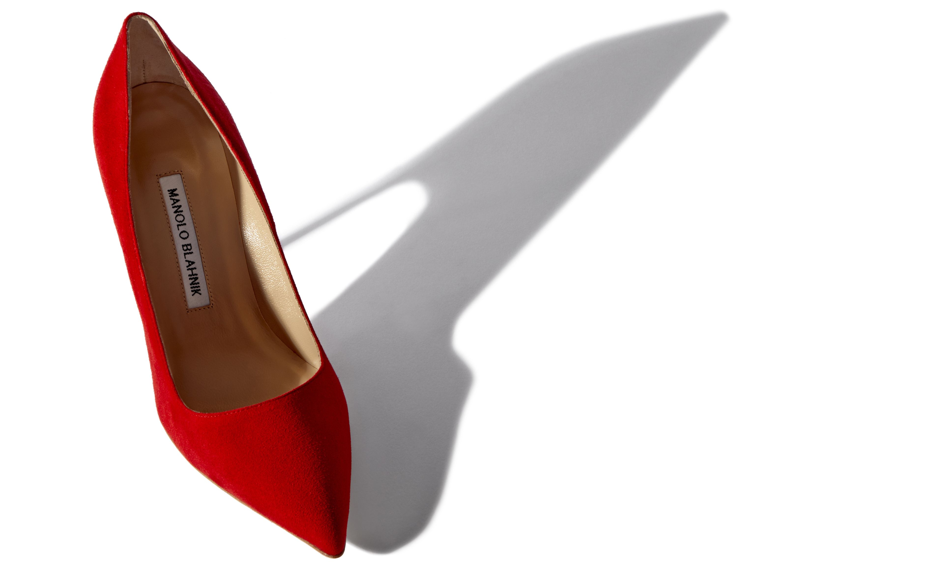 Designer Red Suede Pointed Toe Pumps - Image Main