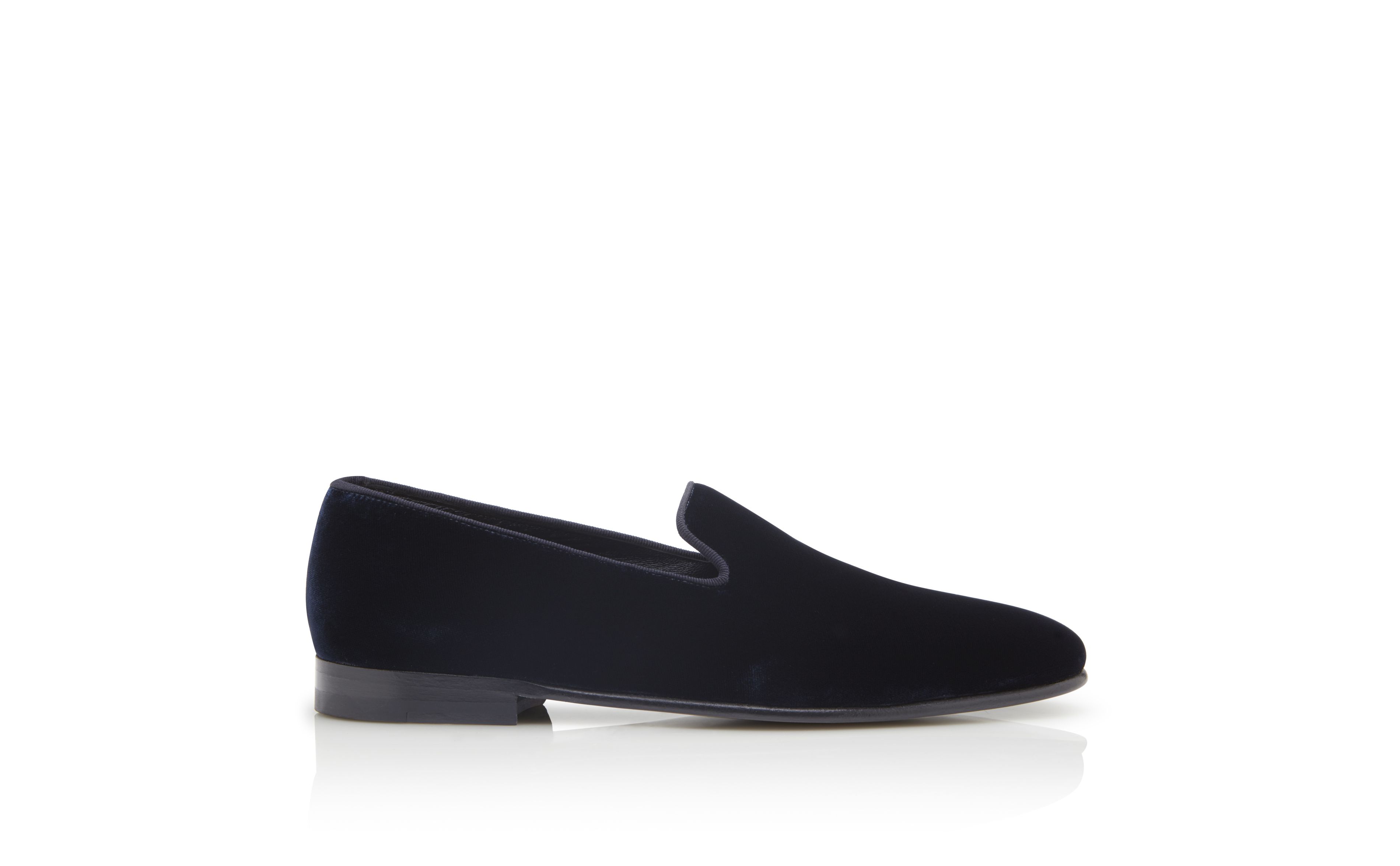 Designer Navy Blue Velvet Loafers - Image thumbnail