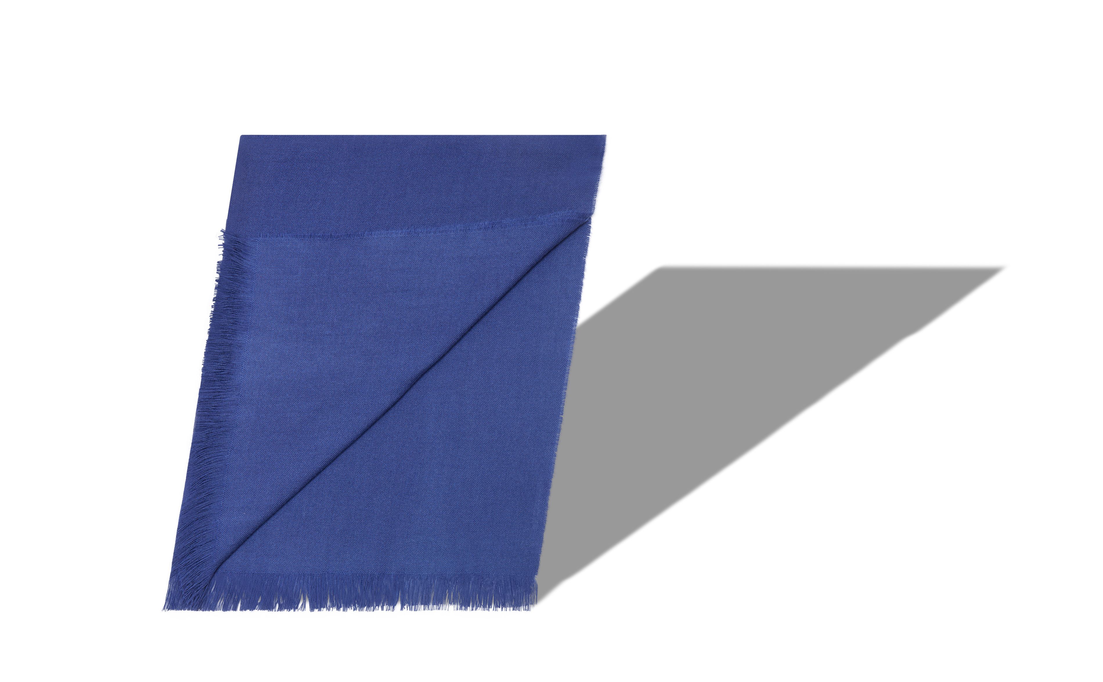 Designer Blue Fine Cashmere Scarf - Image Main
