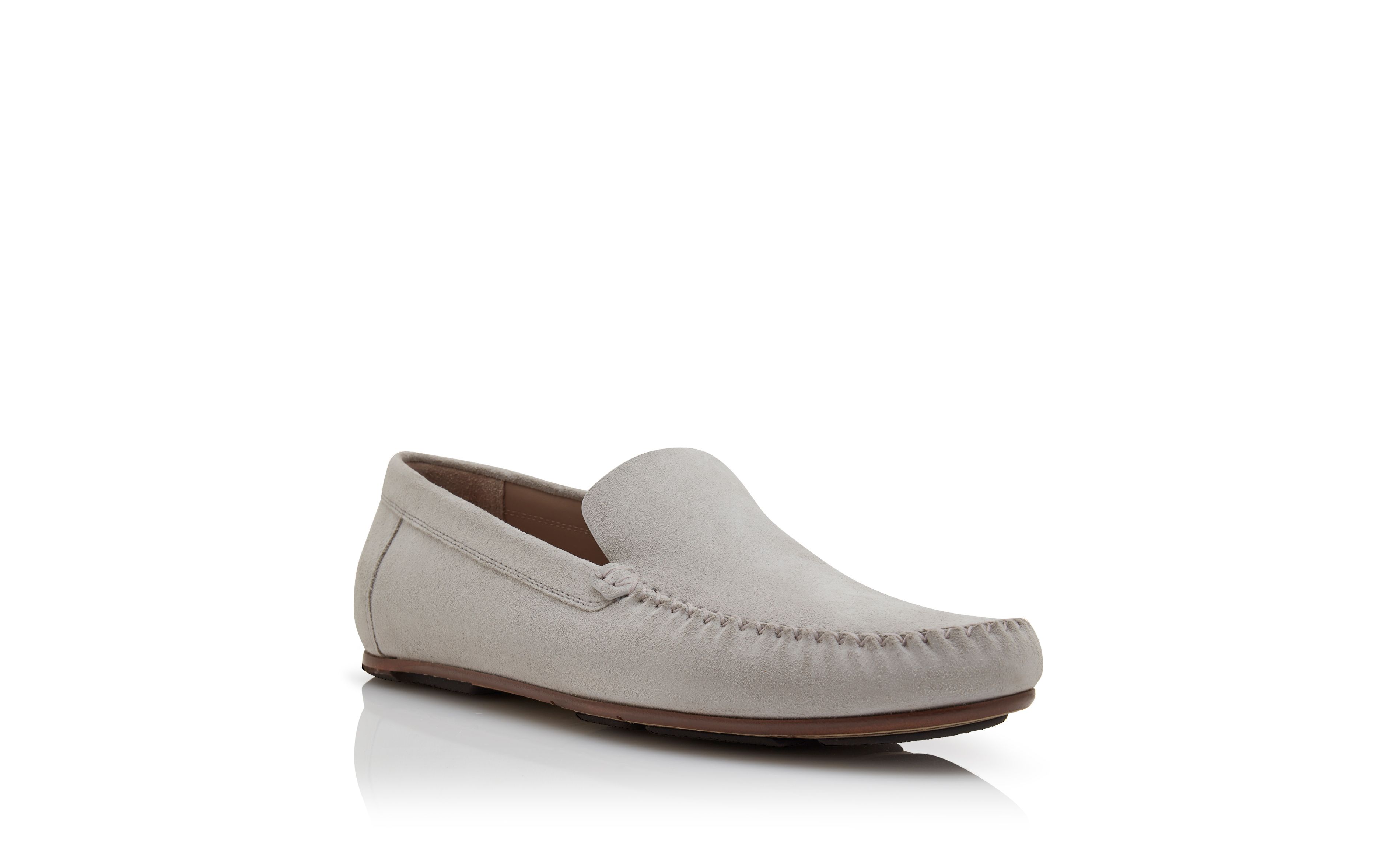 Designer Light Grey Suede Slippers - Image Upsell