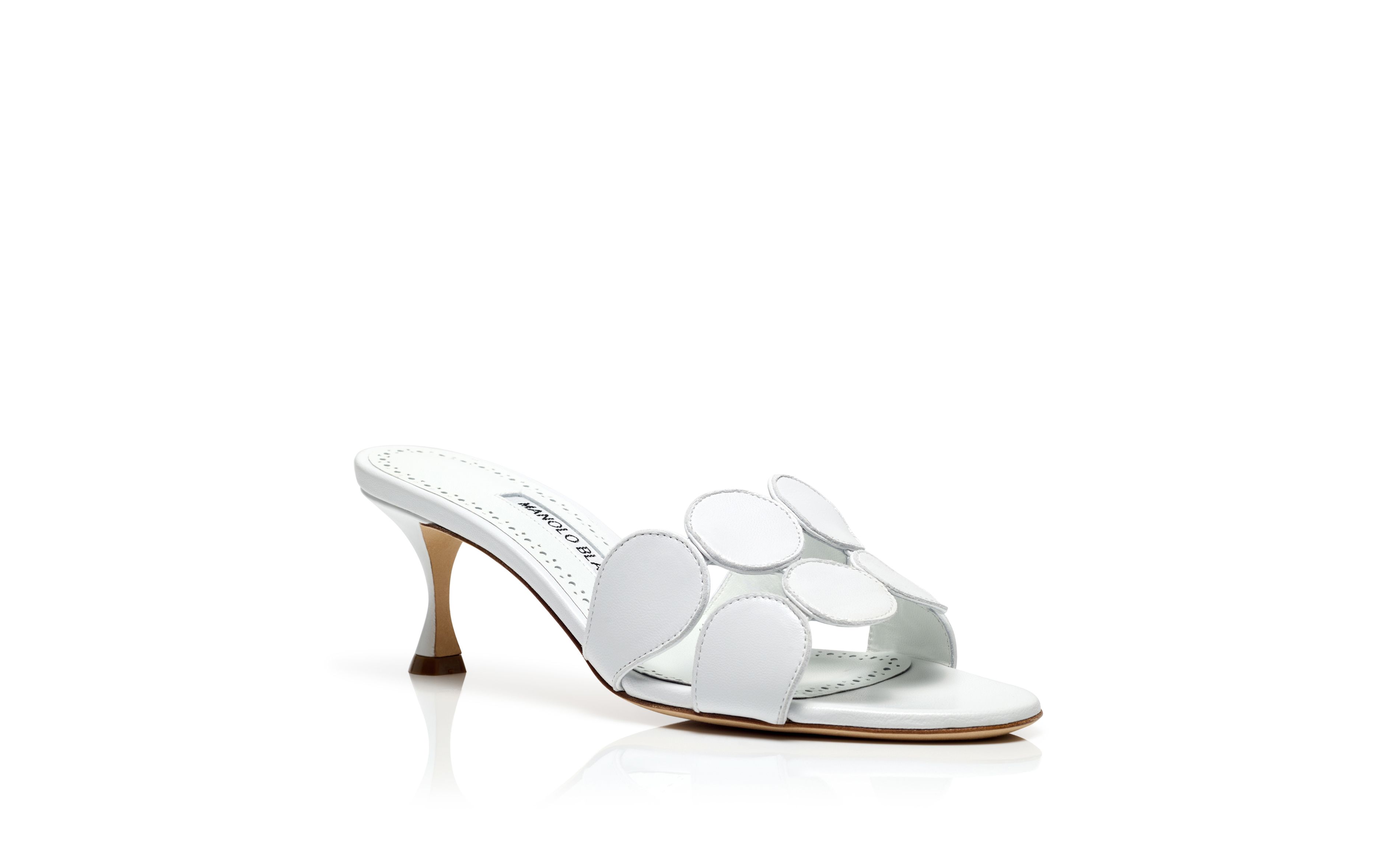 Designer White Nappa Leather Mules - Image Upsell