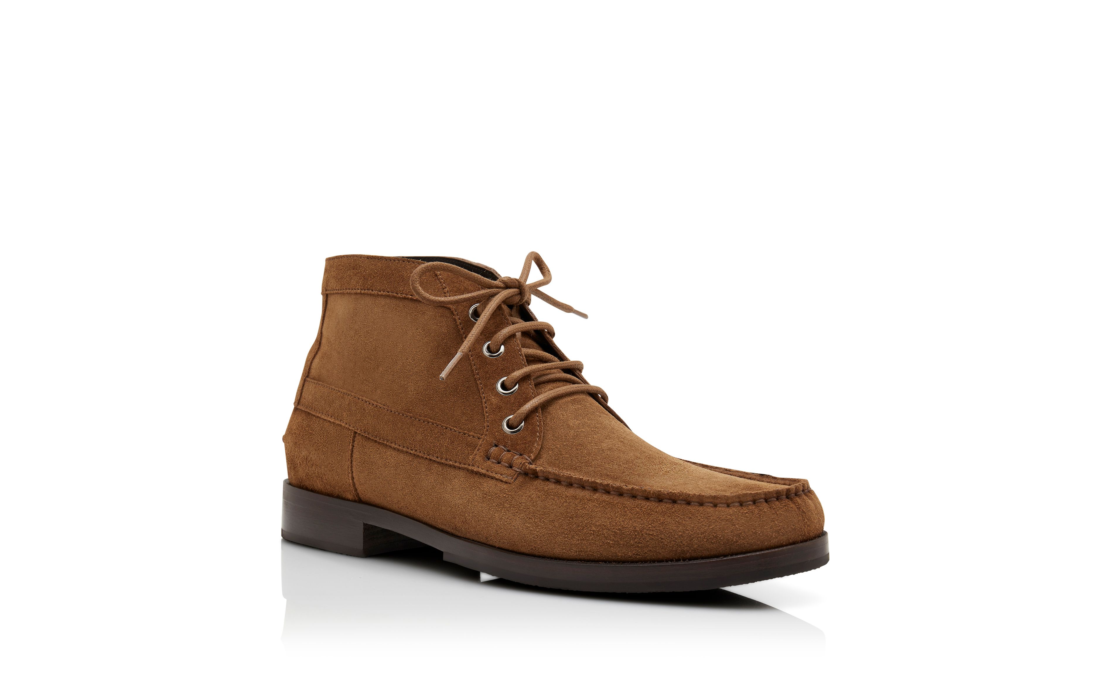 Designer Brown Calf Suede Ankle Boots - Image Upsell