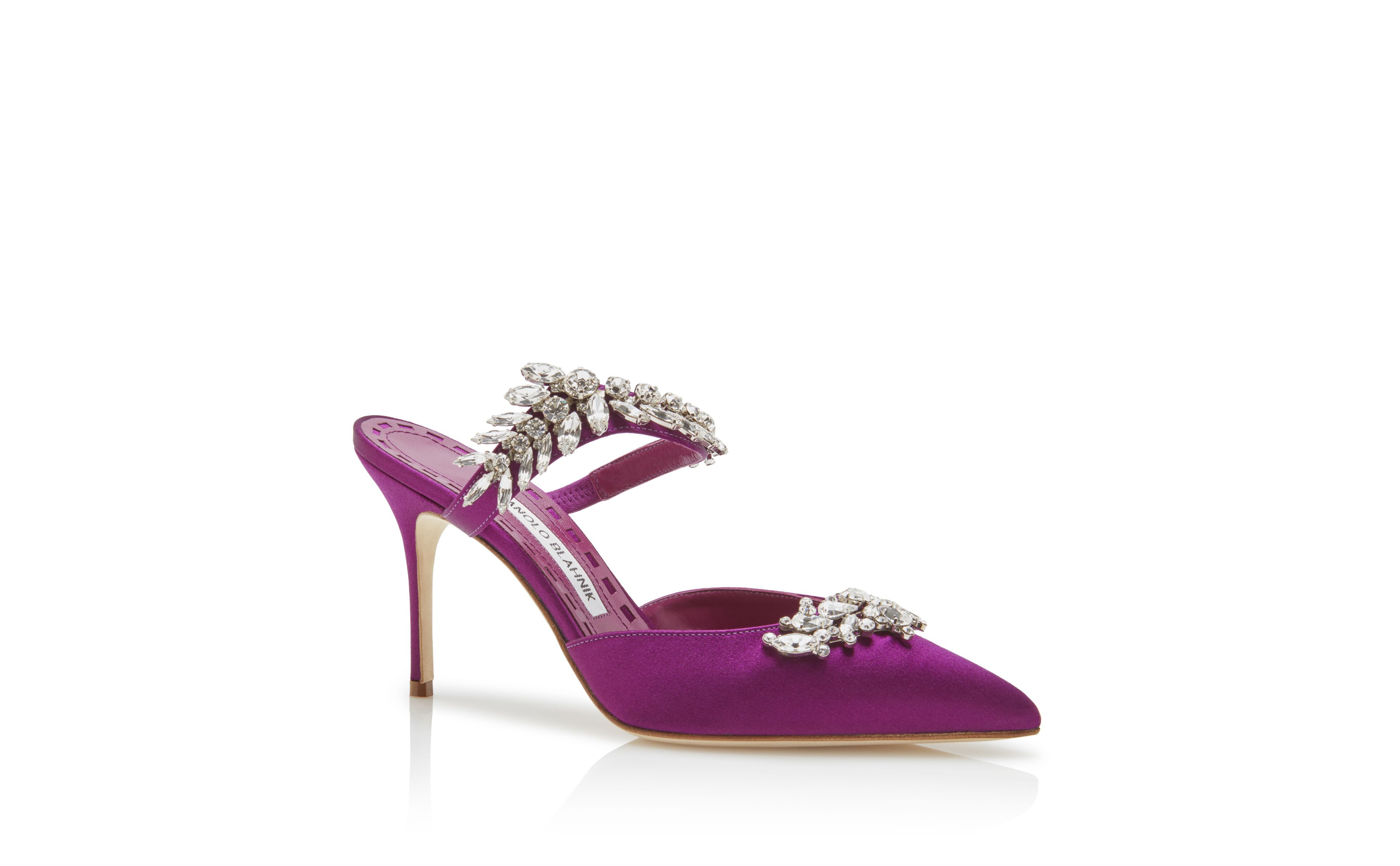 manolo blahnik lavender mules