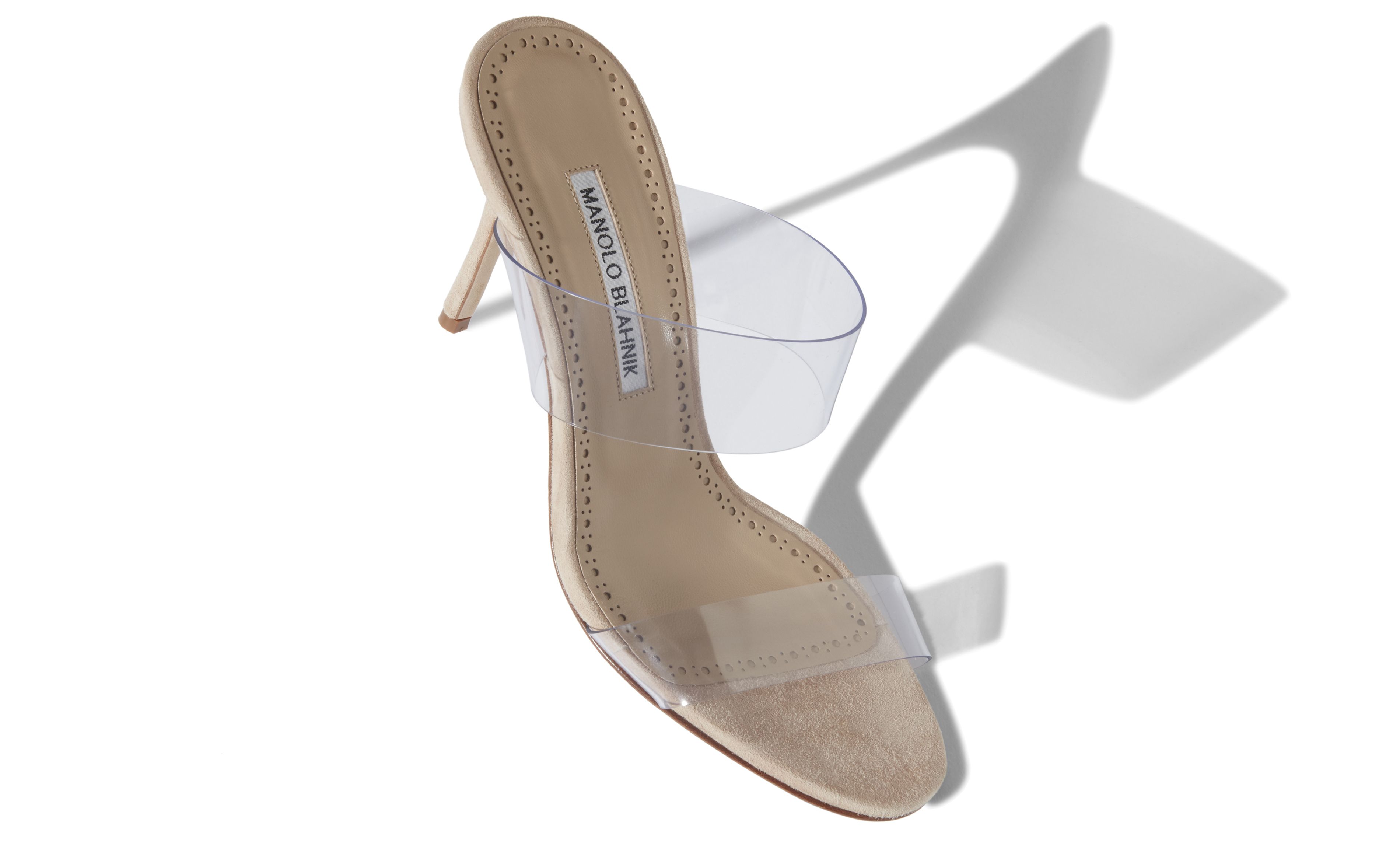 clear designer sandals