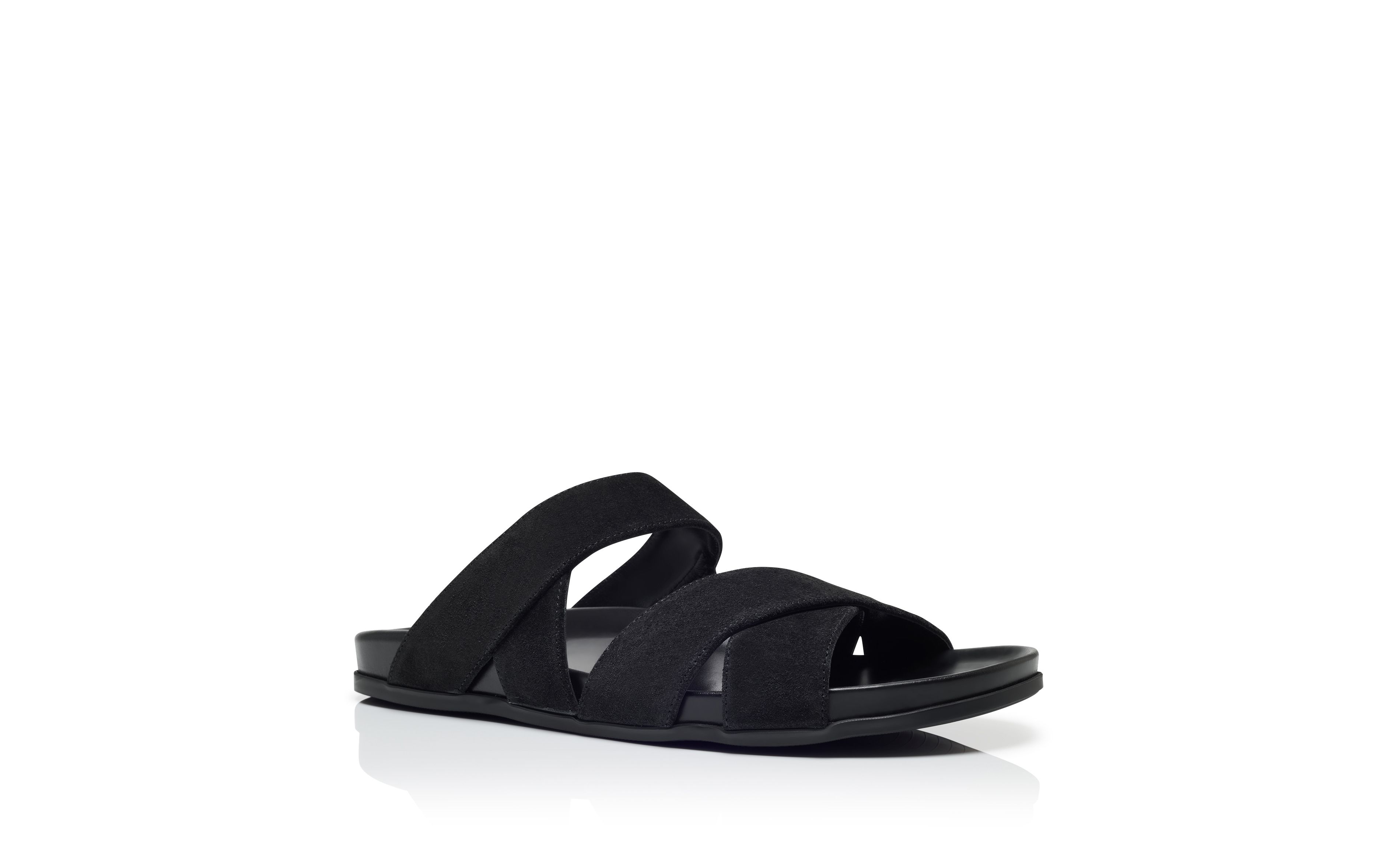 Designer Black Suede Sandals - Image Upsell