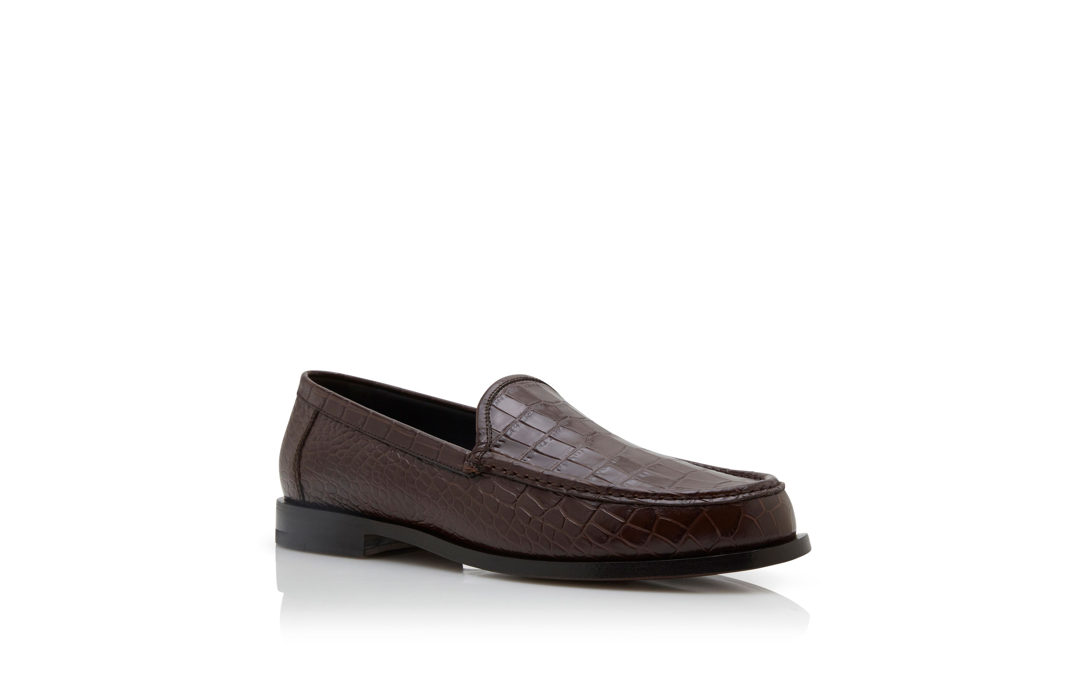 Designer Dark Brown Calf Leather Loafers - Image Upsell