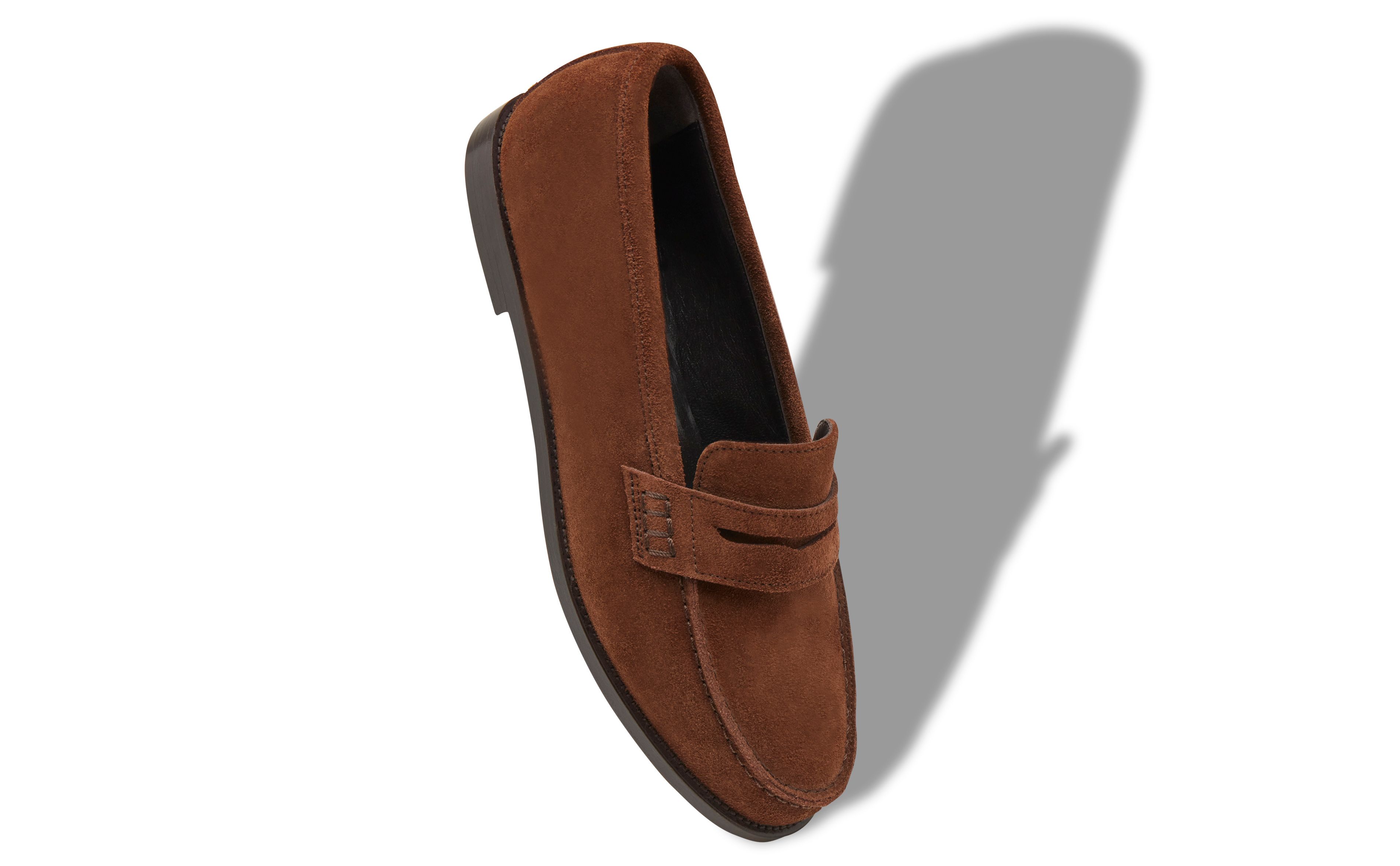 Designer Dark Brown Suede Penny Loafers - Image Main