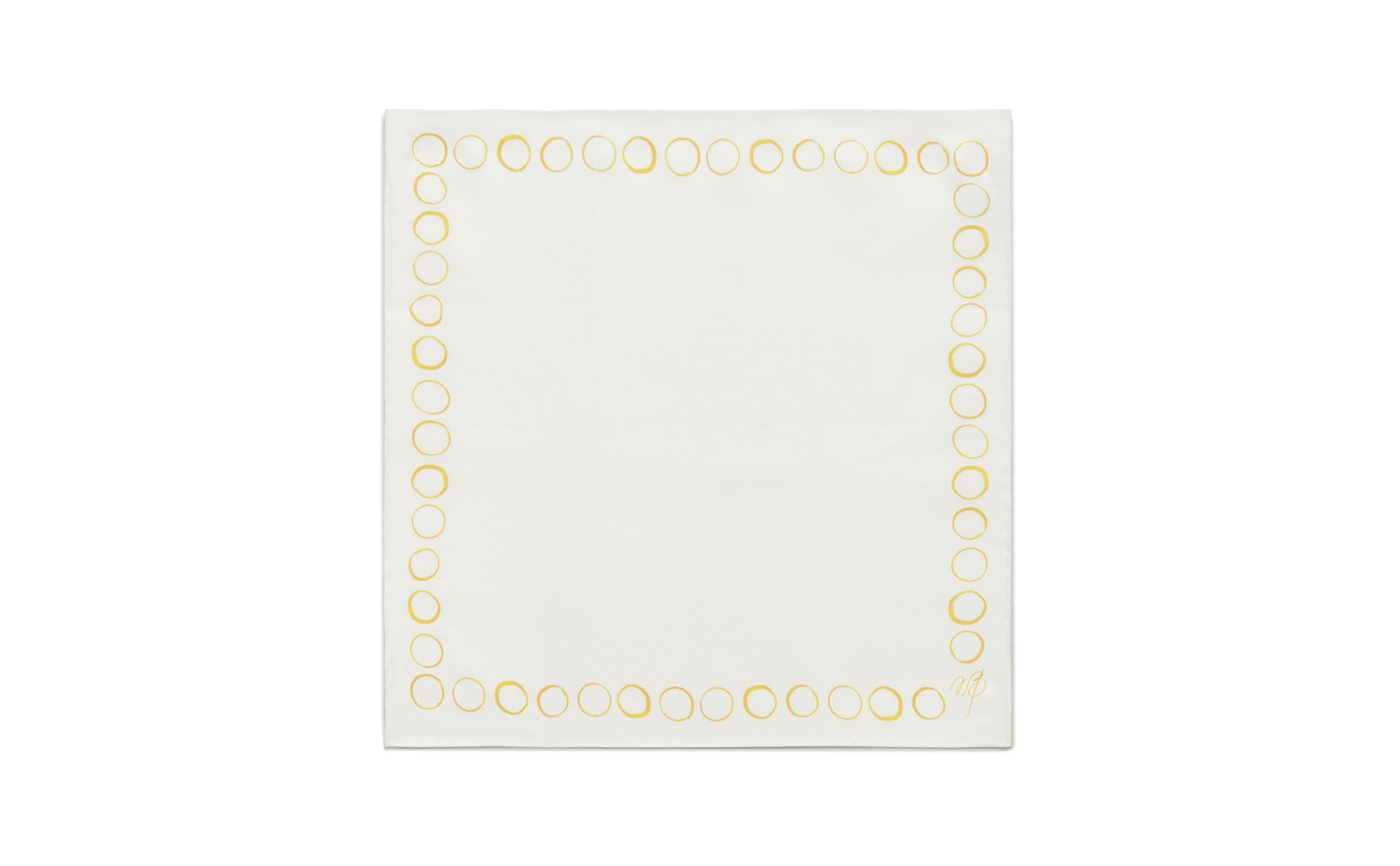 Designer Ivory and Yellow Silk Pocket Square - Image Upsell