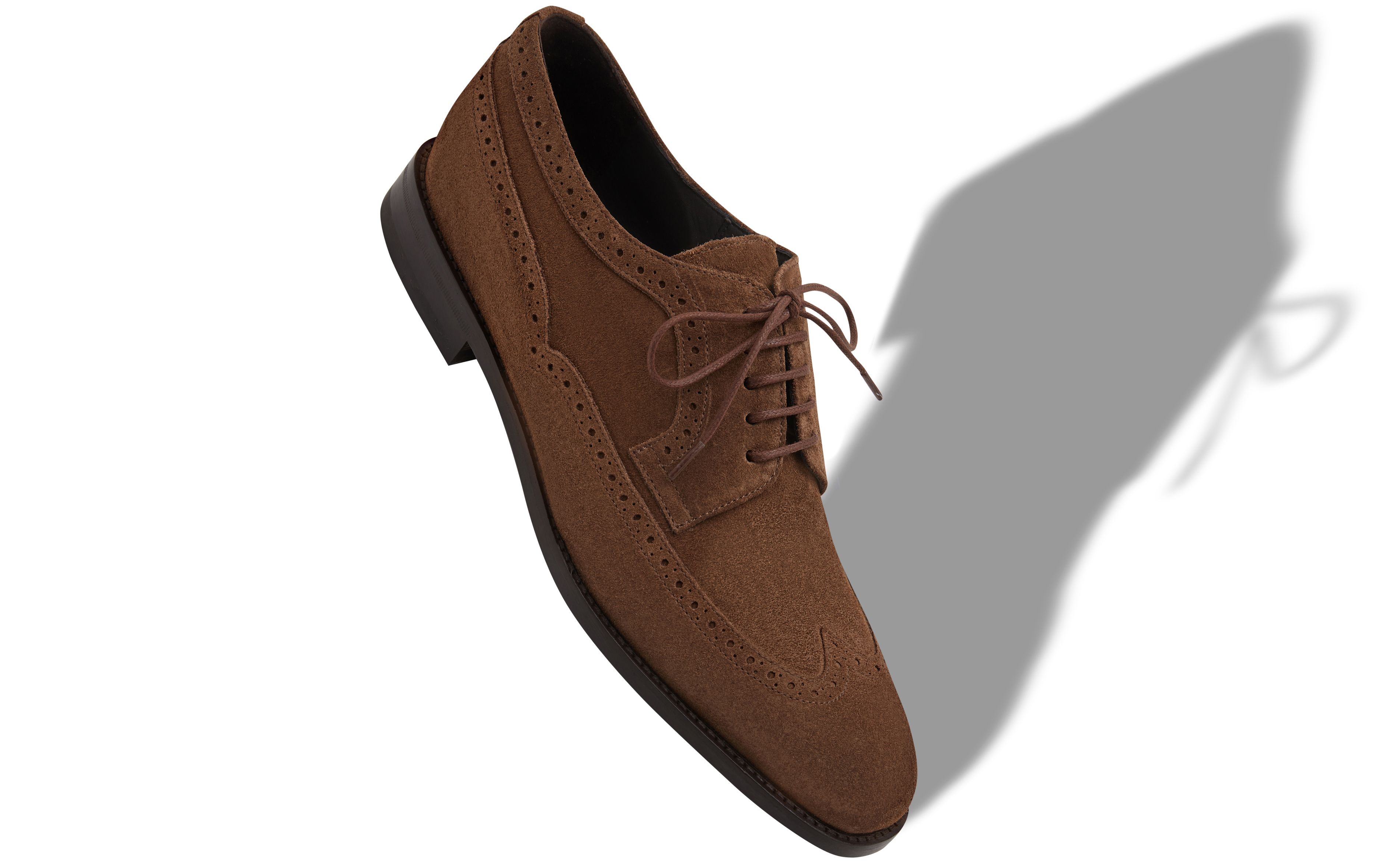 Designer Brown Suede Lace-Up Oxfords - Image Main View
