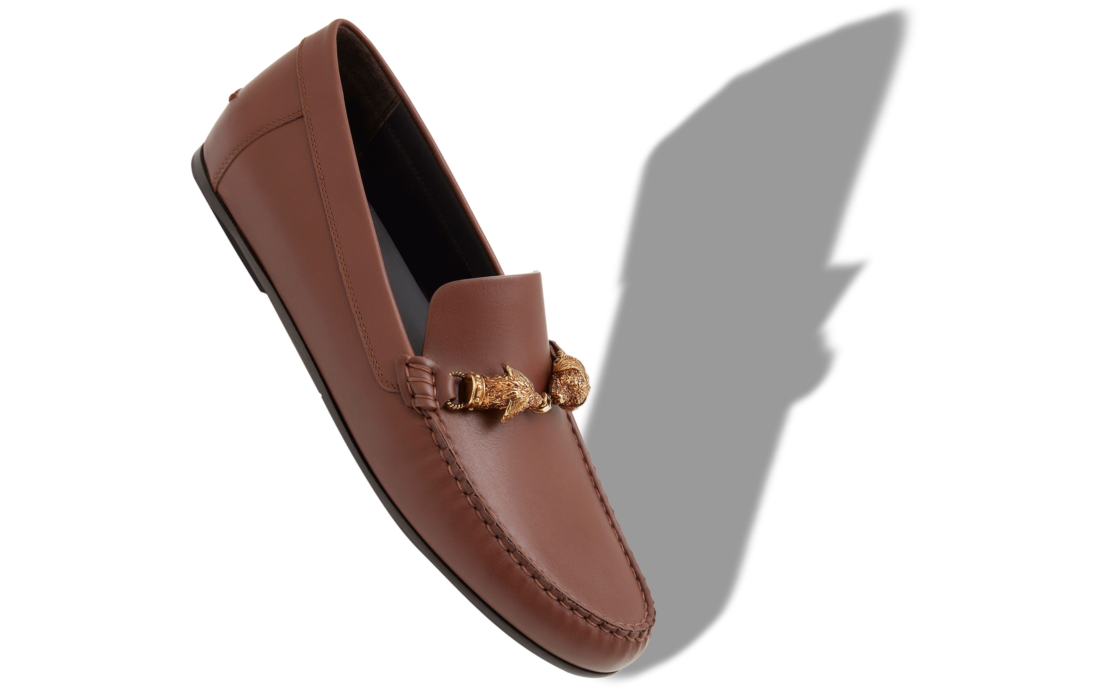 Designer Brown Calf Leather Slippers - Image small_image