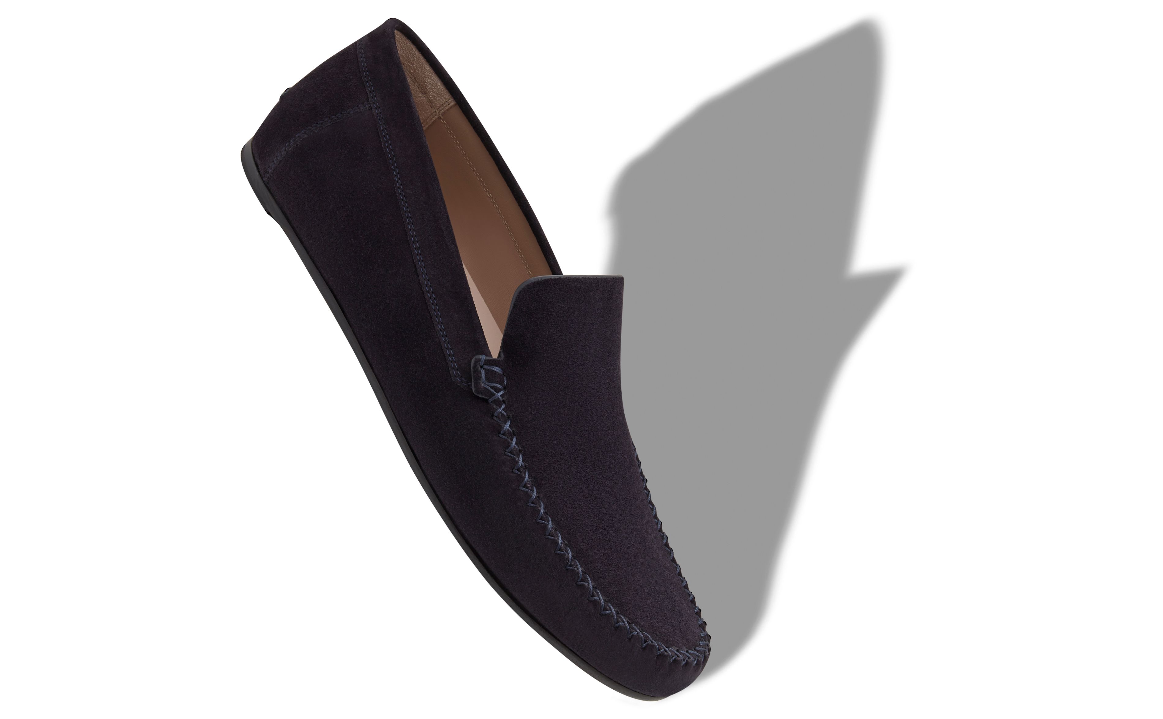 Designer Navy Blue Suede Slippers - Image small_image