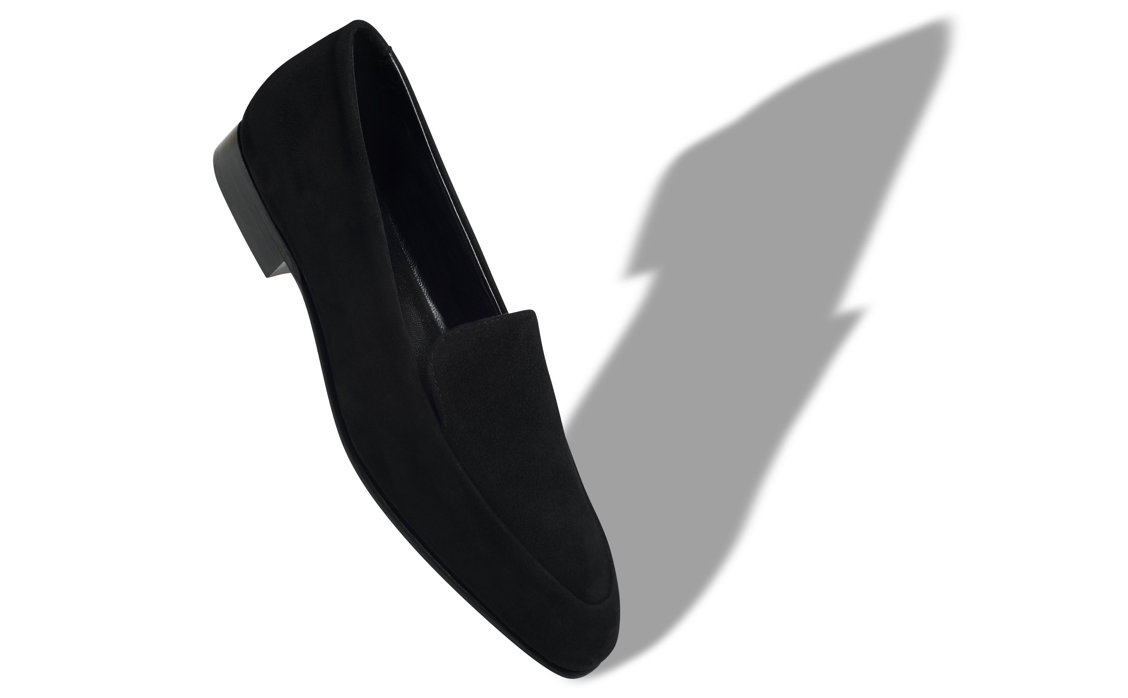 Designer Black Suede Loafers - Image Main
