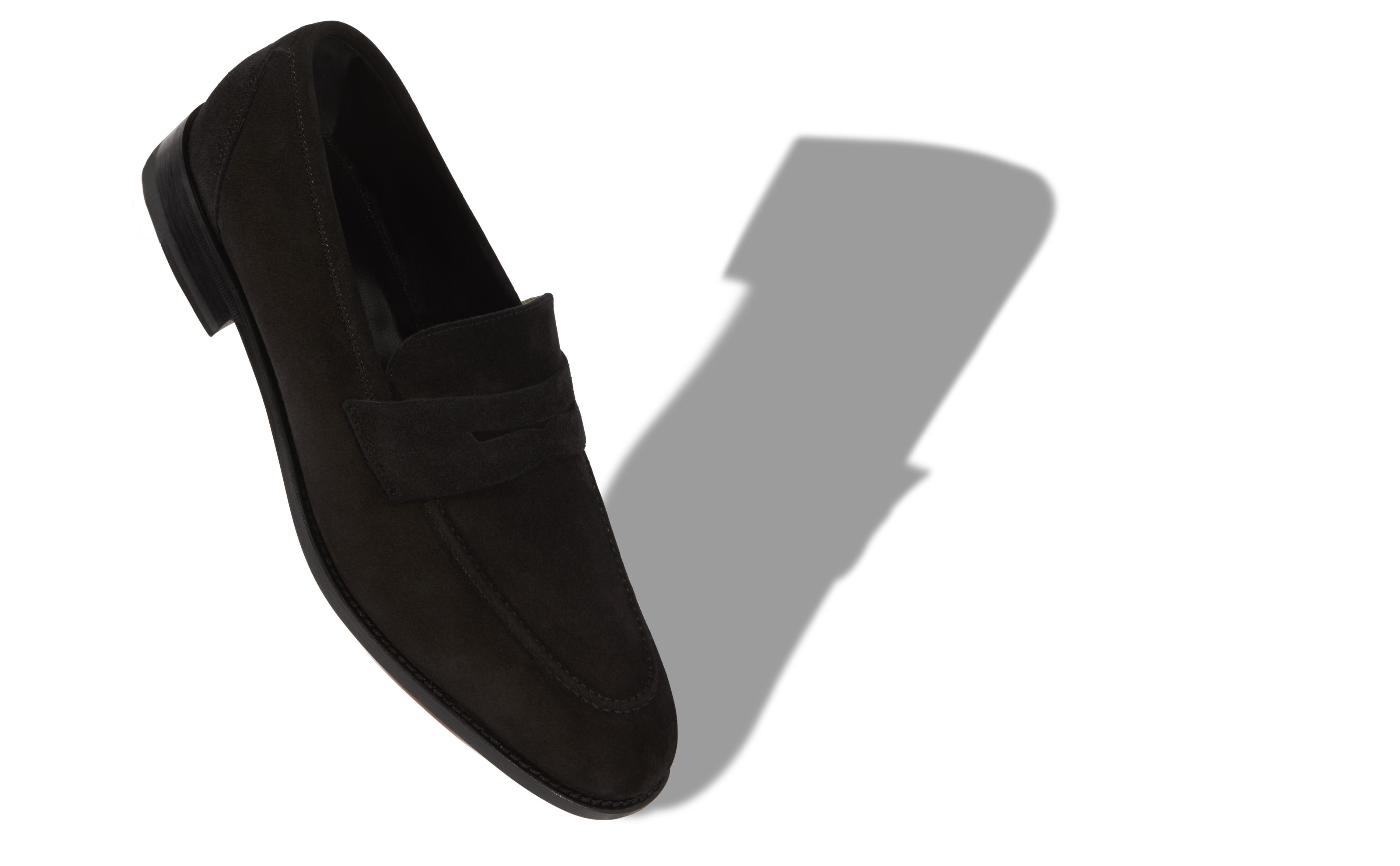 Black suede penny loafers clearance