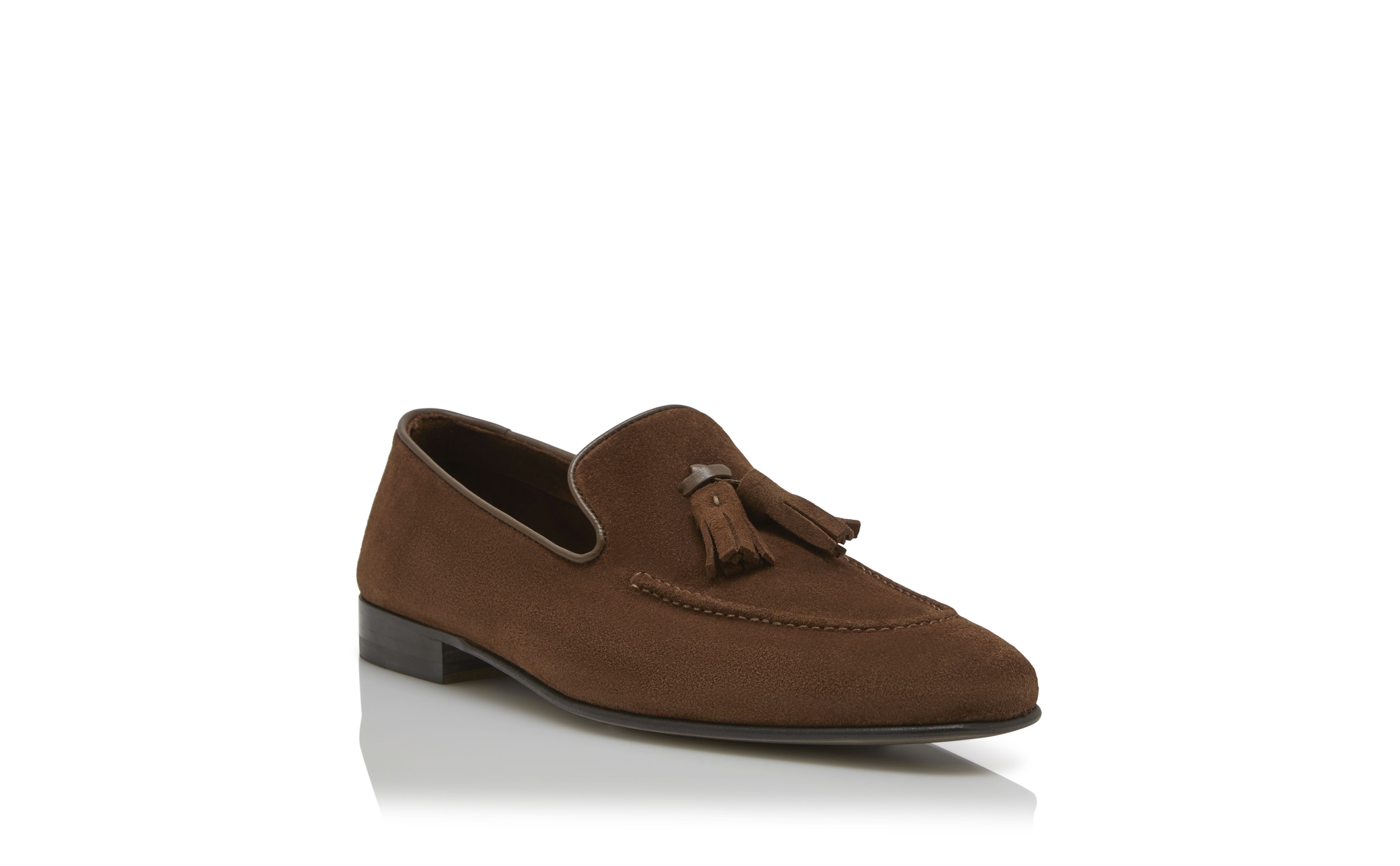 Designer Brown Suede Tassel Loafers - Image Upsell