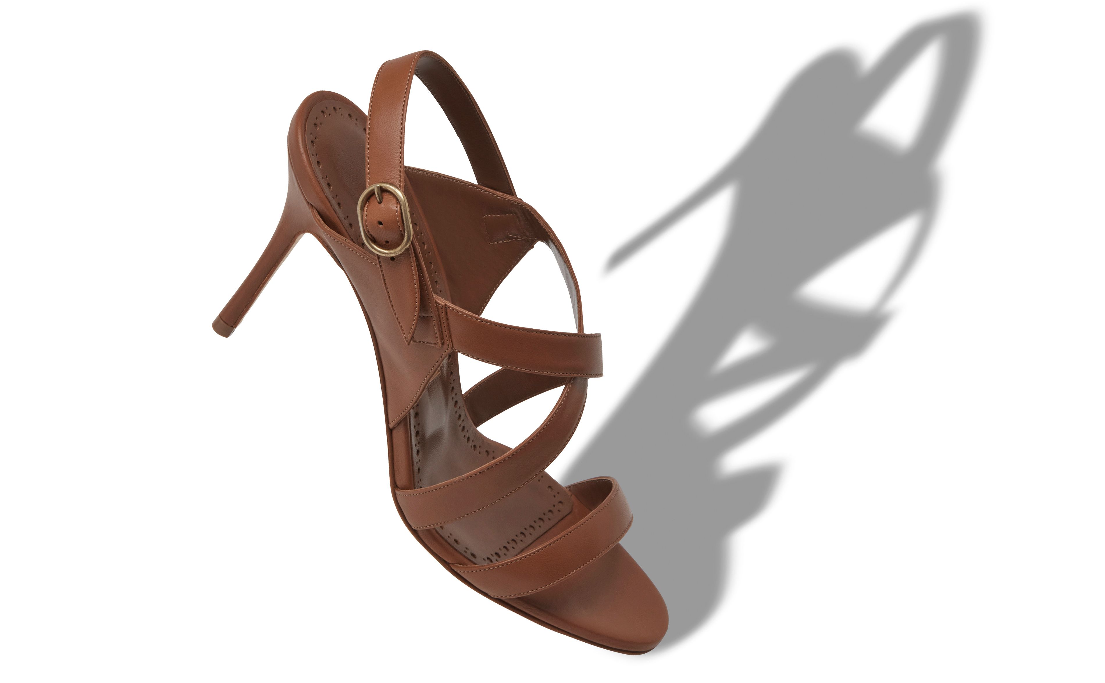 Designer Brown Nappa Leather Sandals - Image small_image