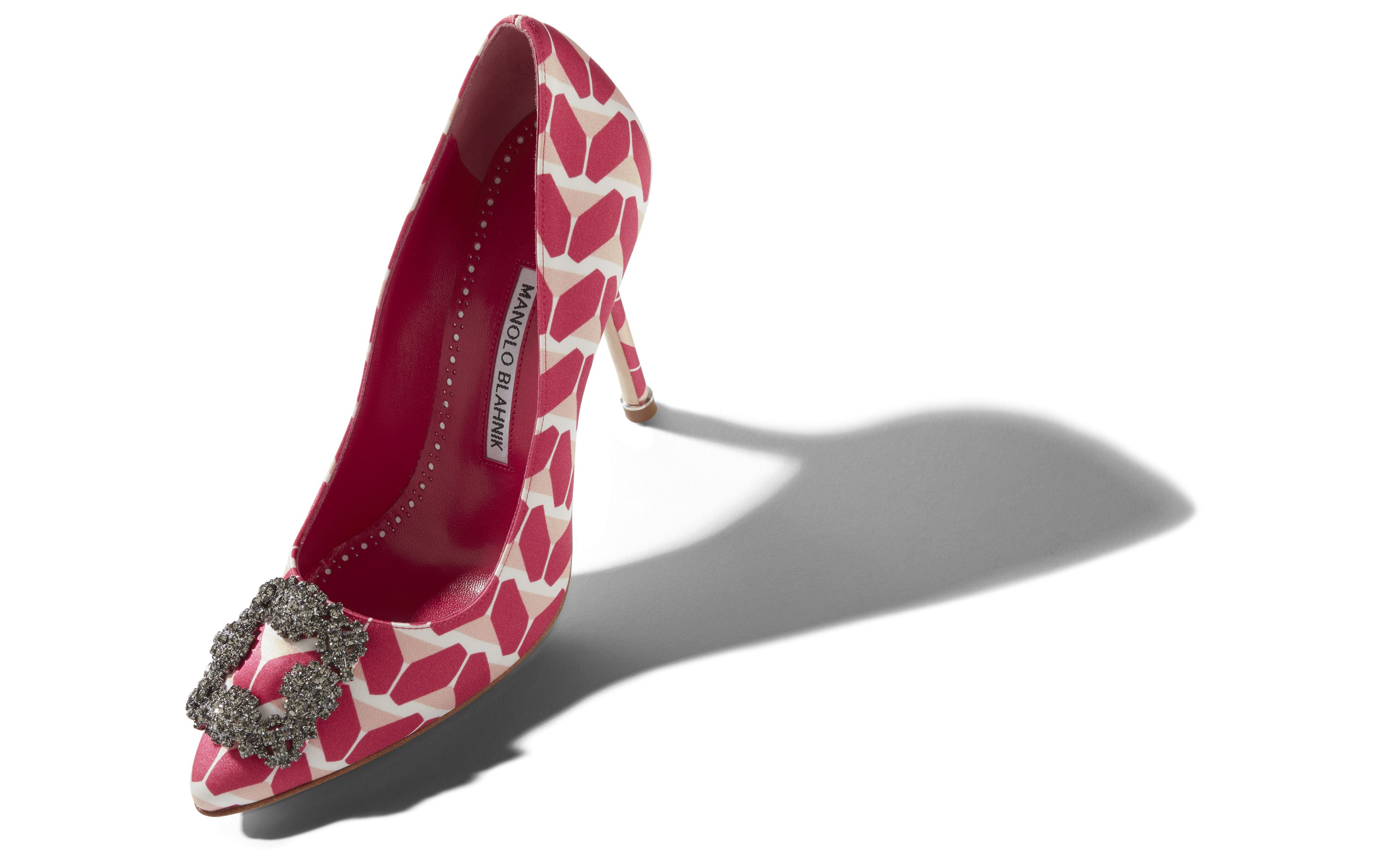Designer Multicoloured Crepe De Chine  Buckle Pumps - Image small_image