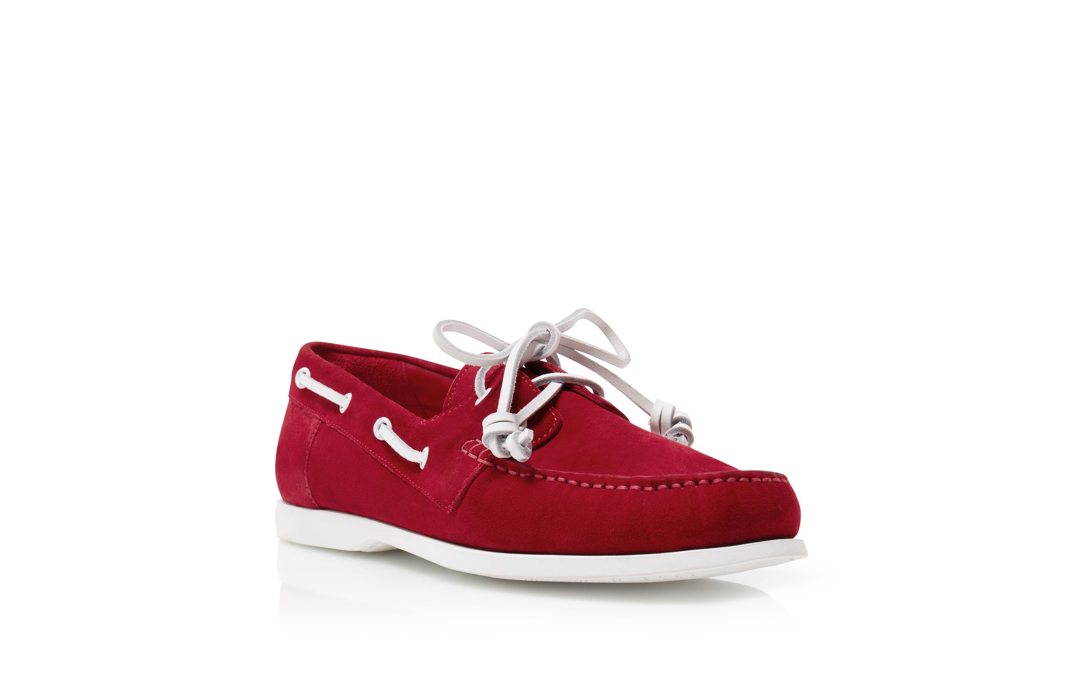 Designer Red Suede Boat Shoes - Image Upsell