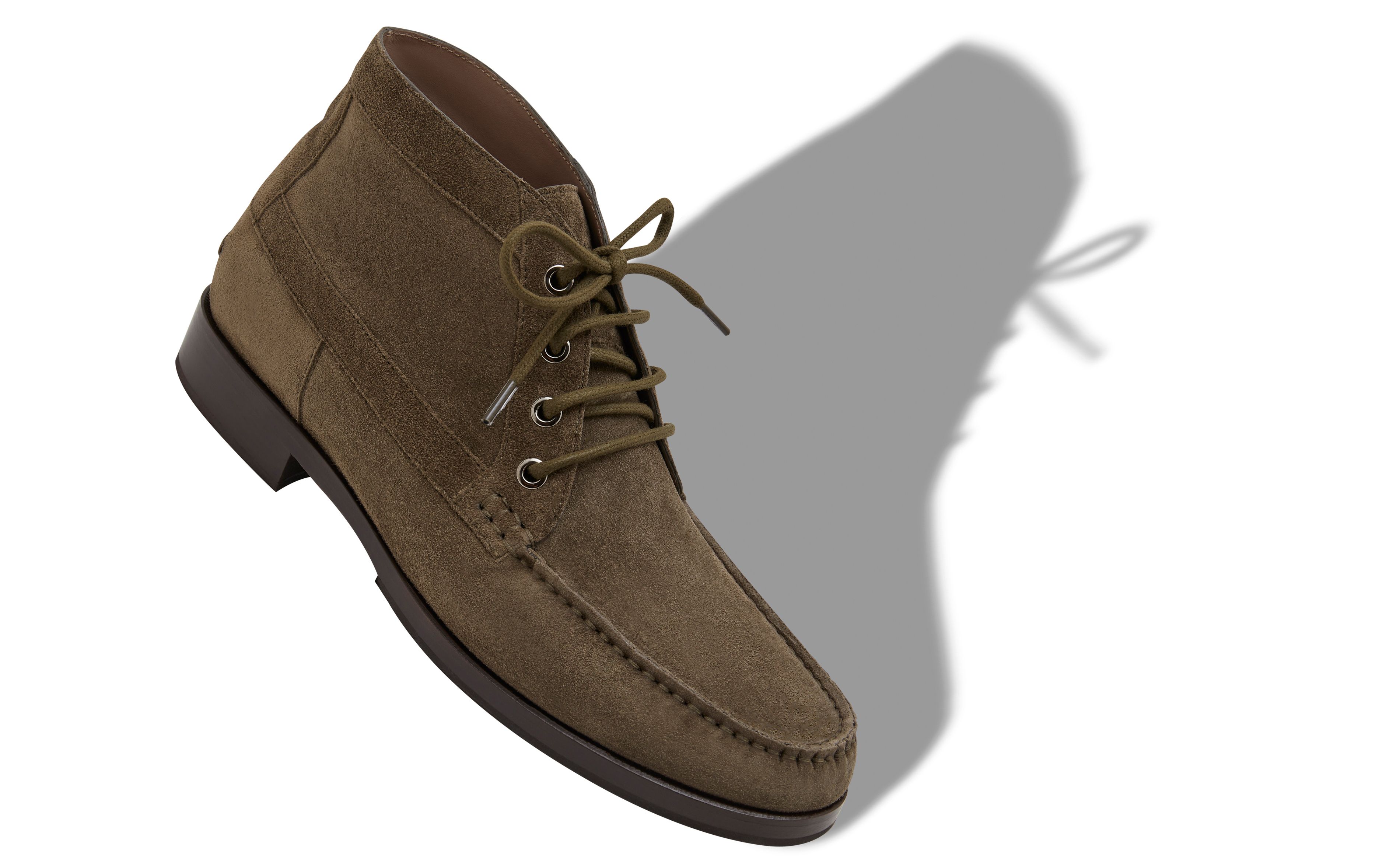 Designer Dark Green Calf Suede Ankle Boots - Image small_image