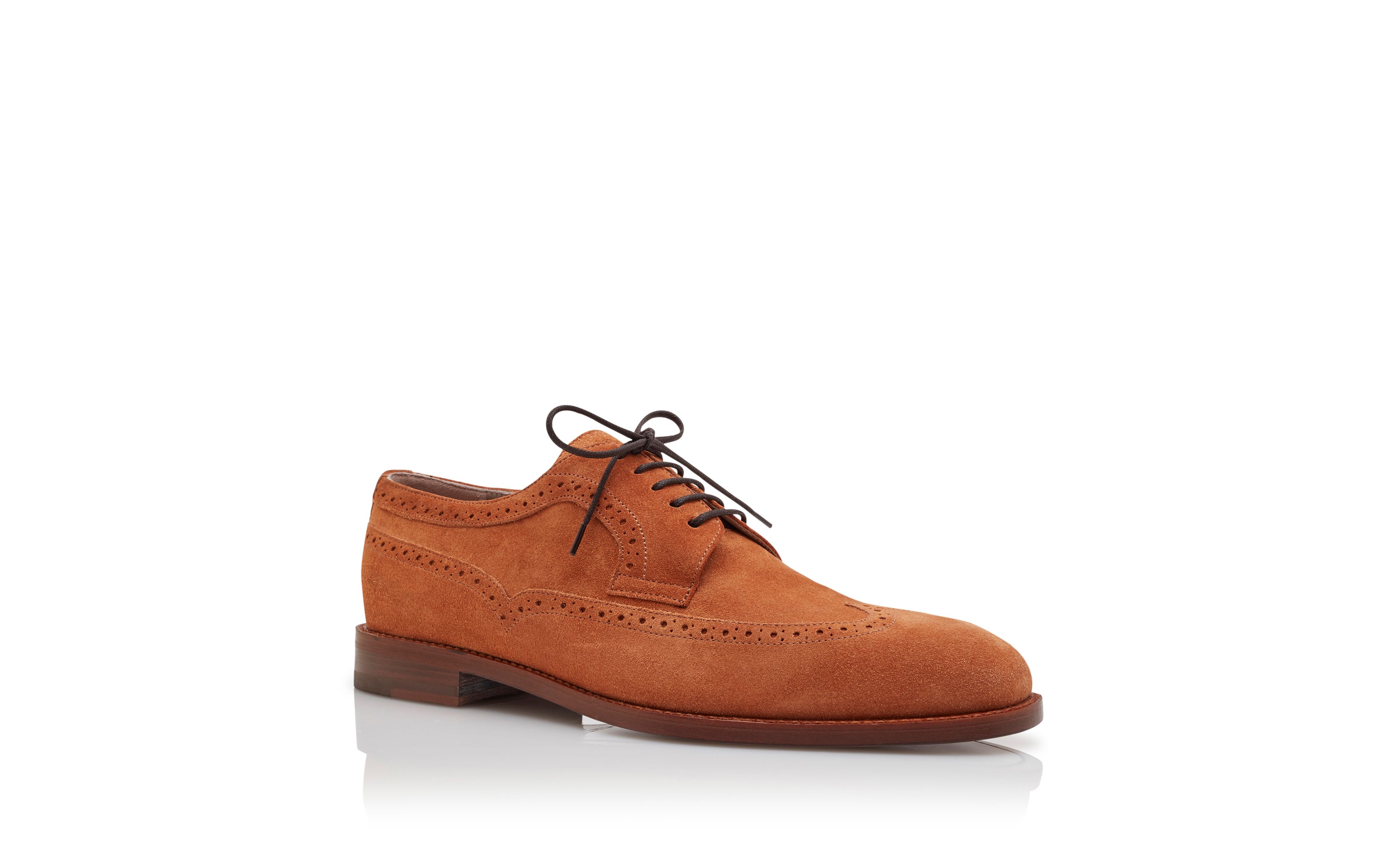 Designer Orange Suede Lace-Up Oxfords - Image Upsell