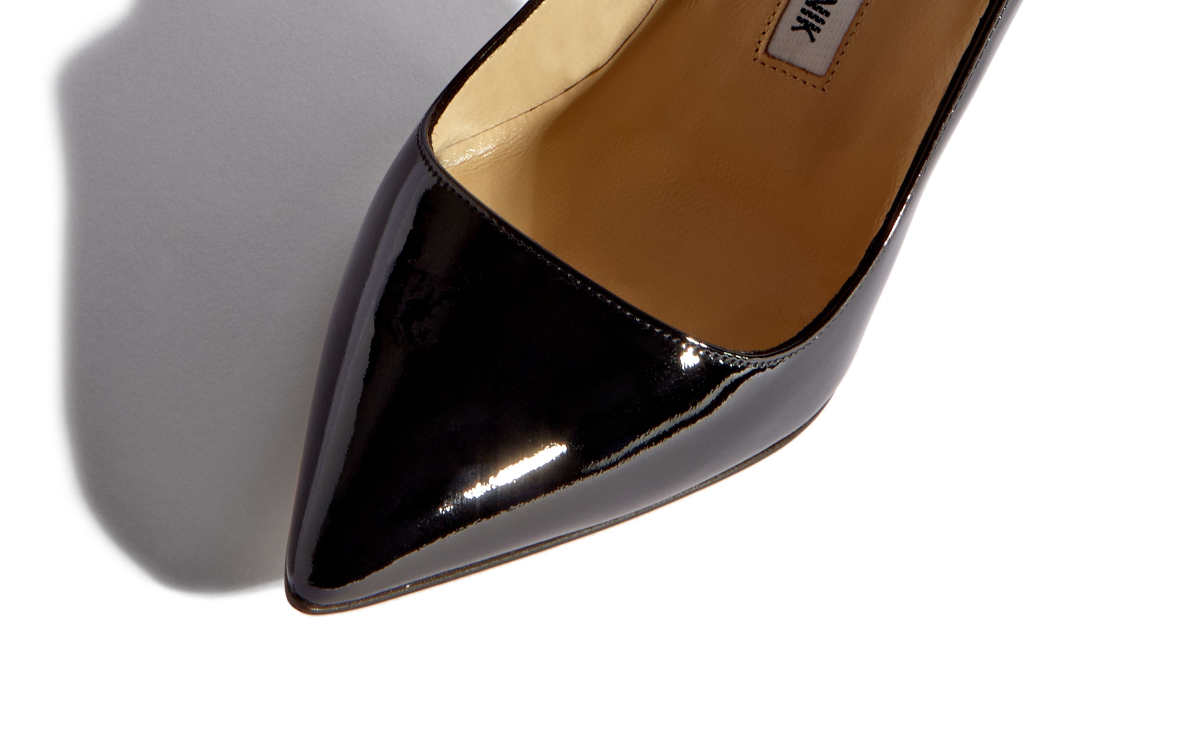 PATENT | Black Patent Pointed Toe Pumps | Manolo Blahnik