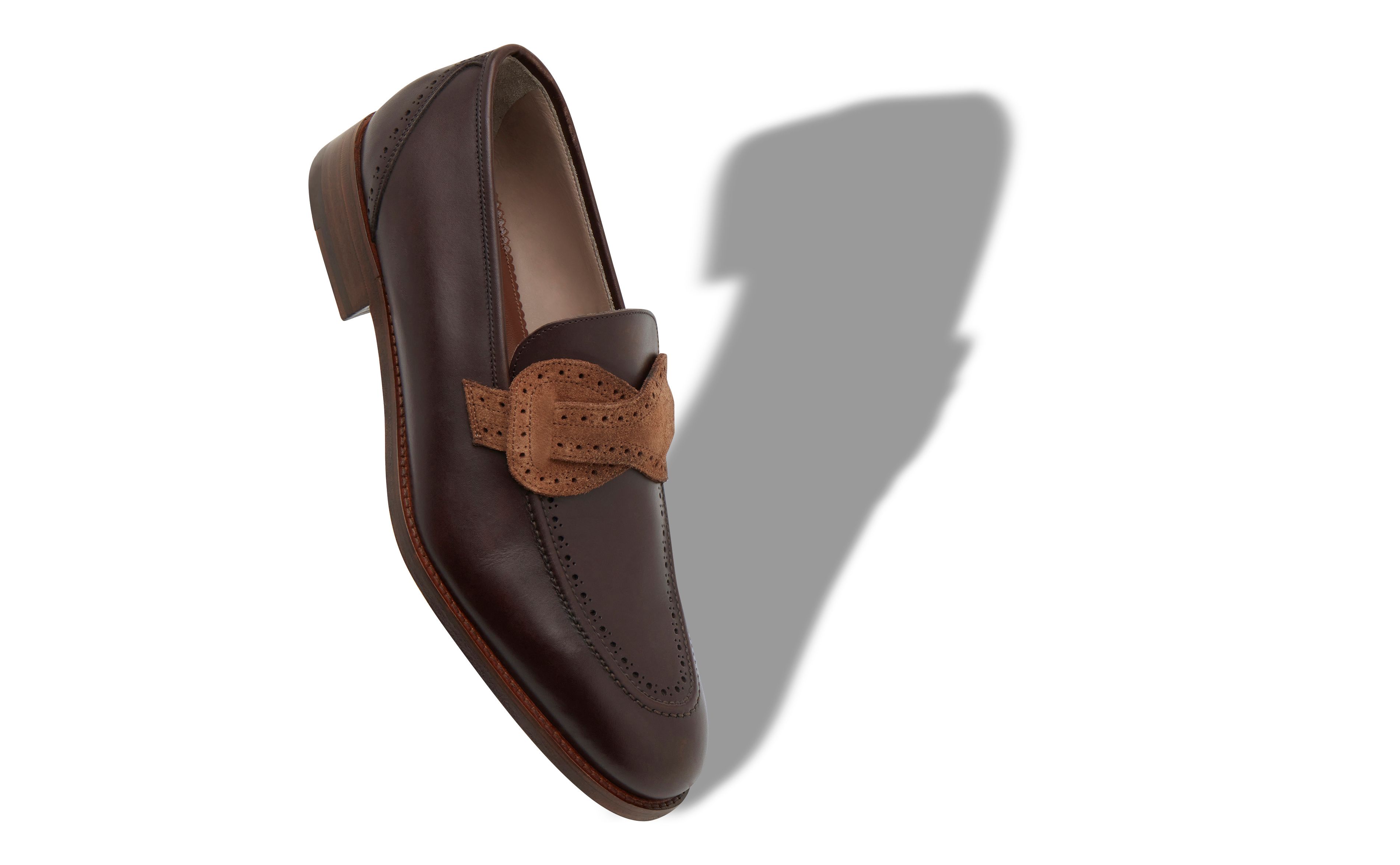Designer Brown Calf Leather Loafers - Image Main