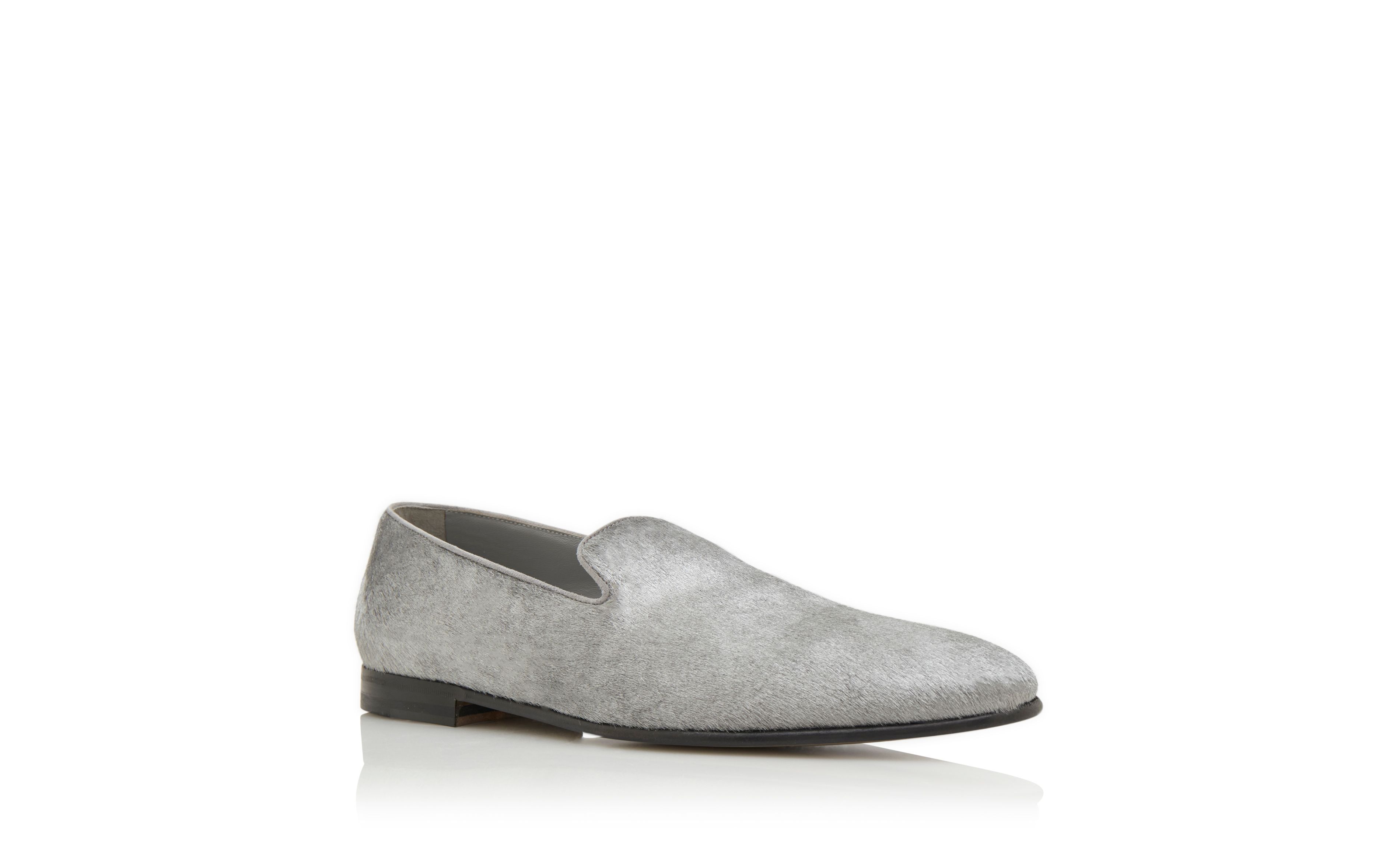 Designer Silver Calf Hair Loafers - Image Upsell