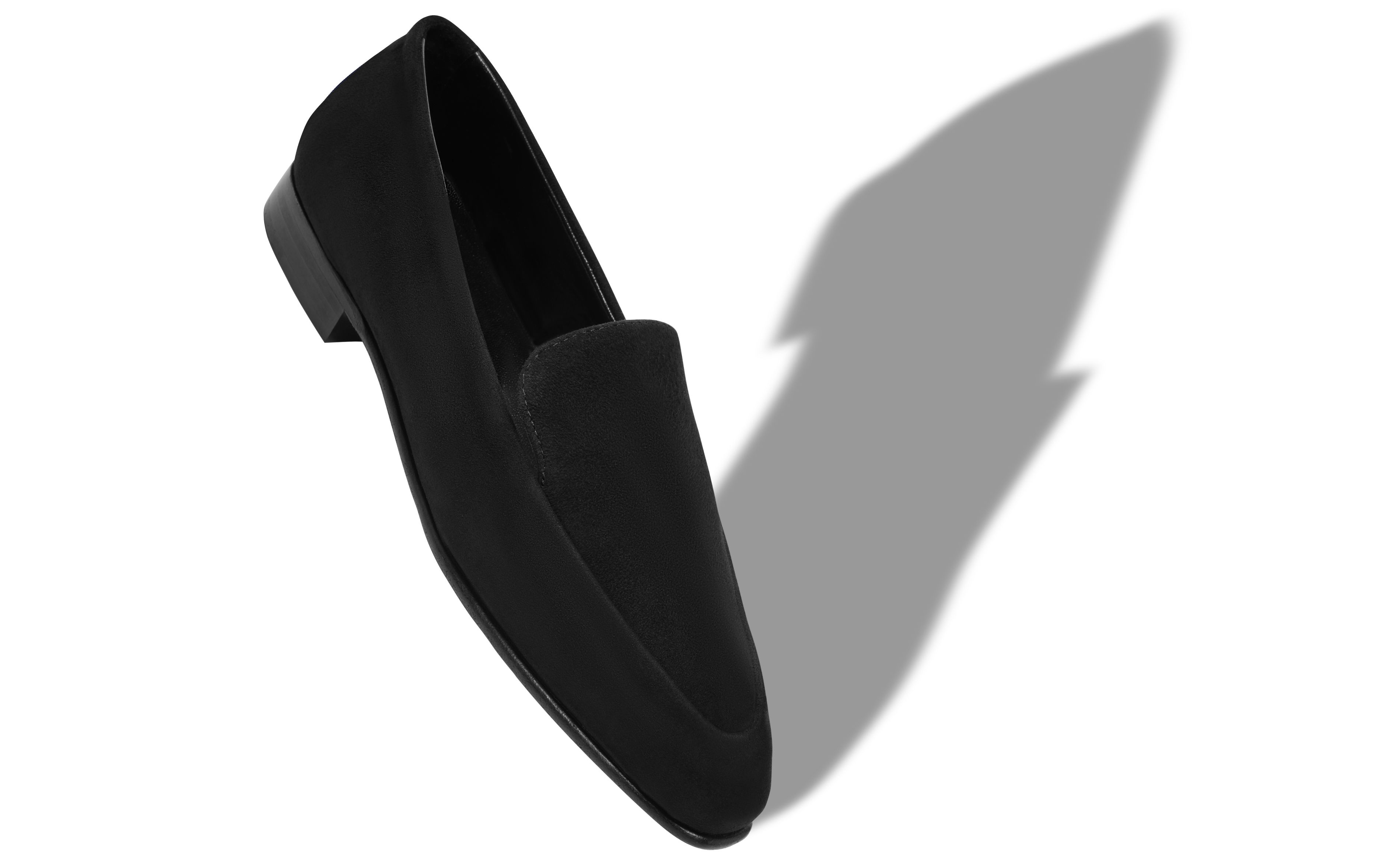 Designer Black Suede Loafers - Image Main View