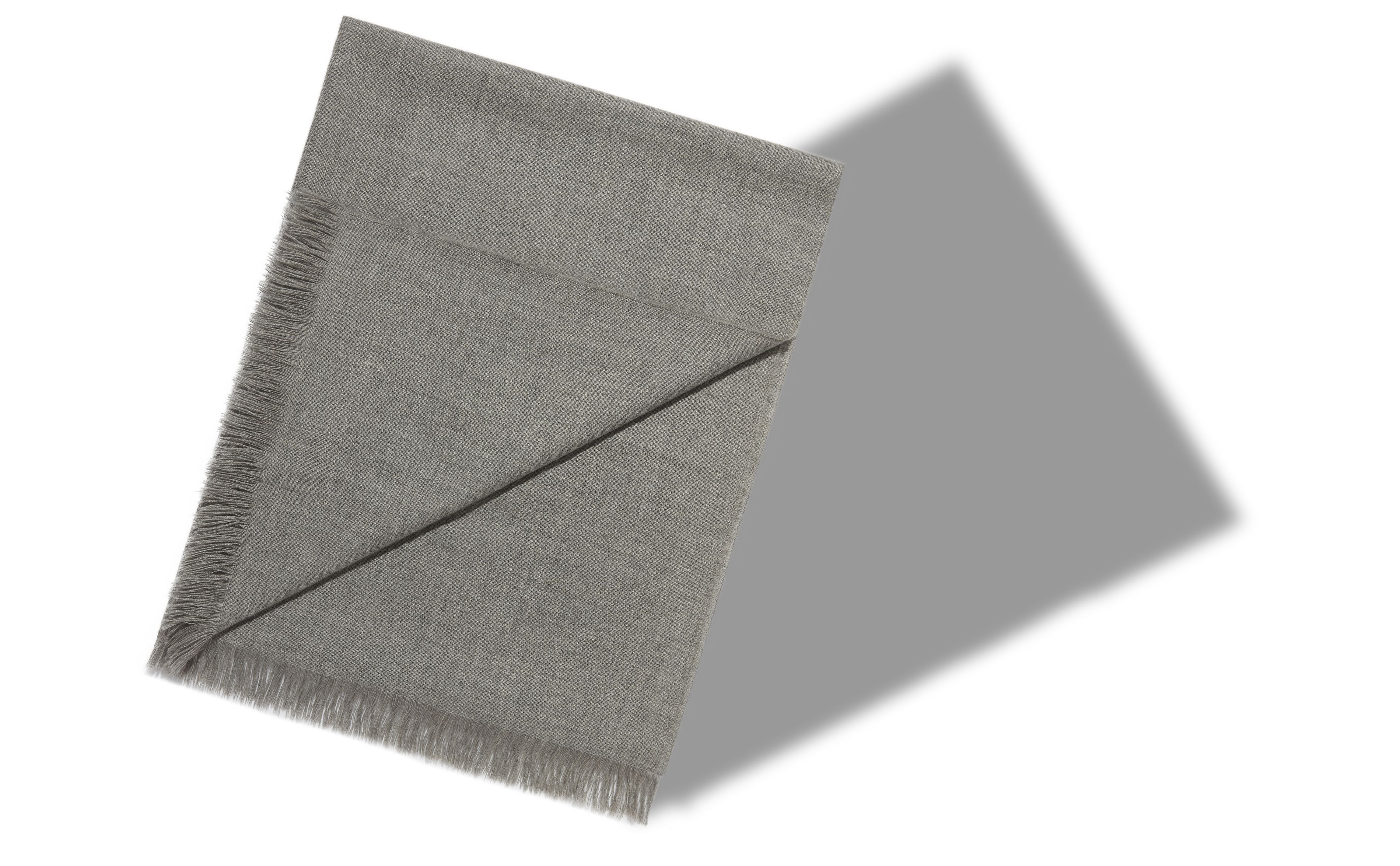 Designer Mid Grey Fine Cashmere Scarf - Image Main