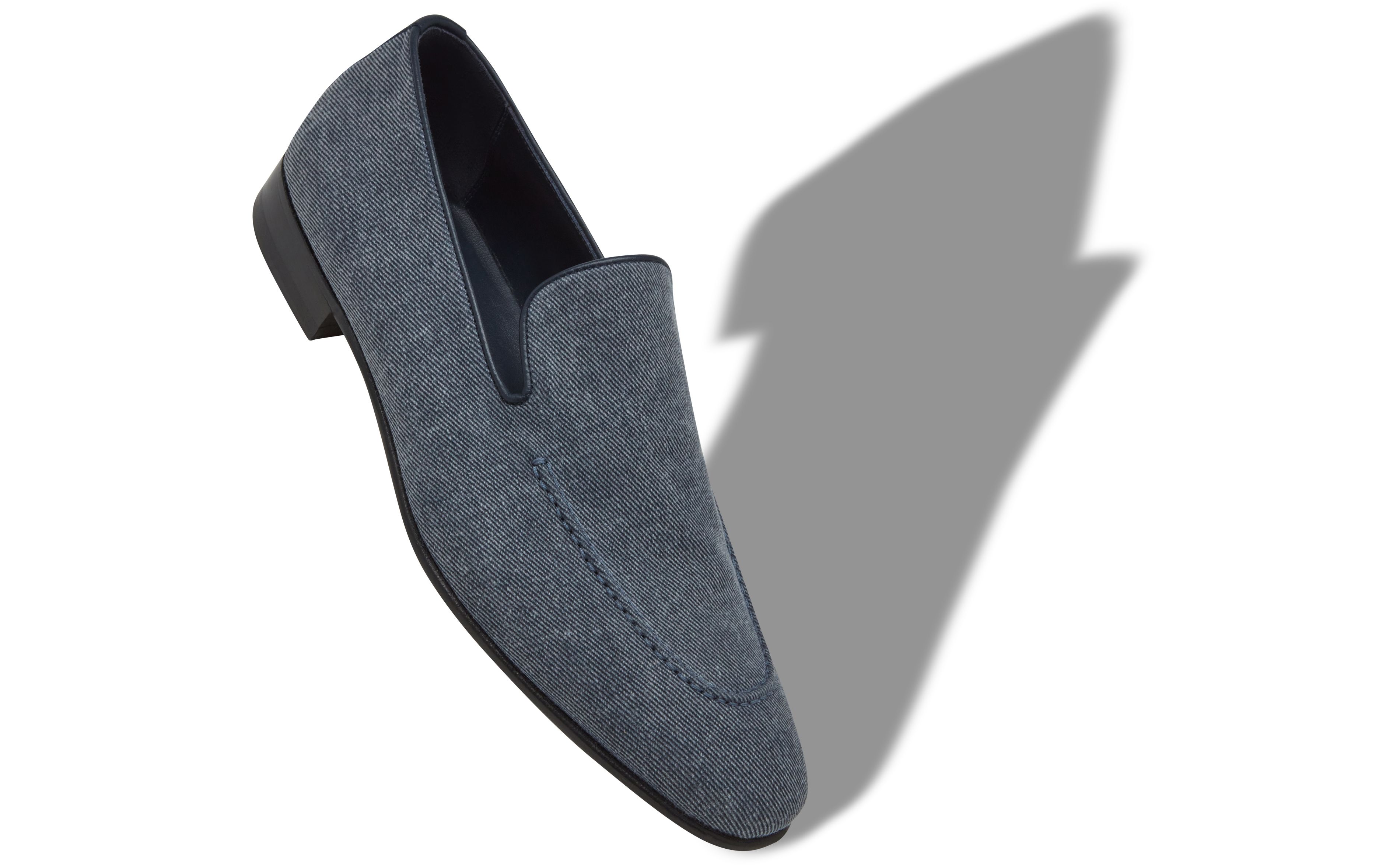 Designer Blue Denim Loafers  - Image Main