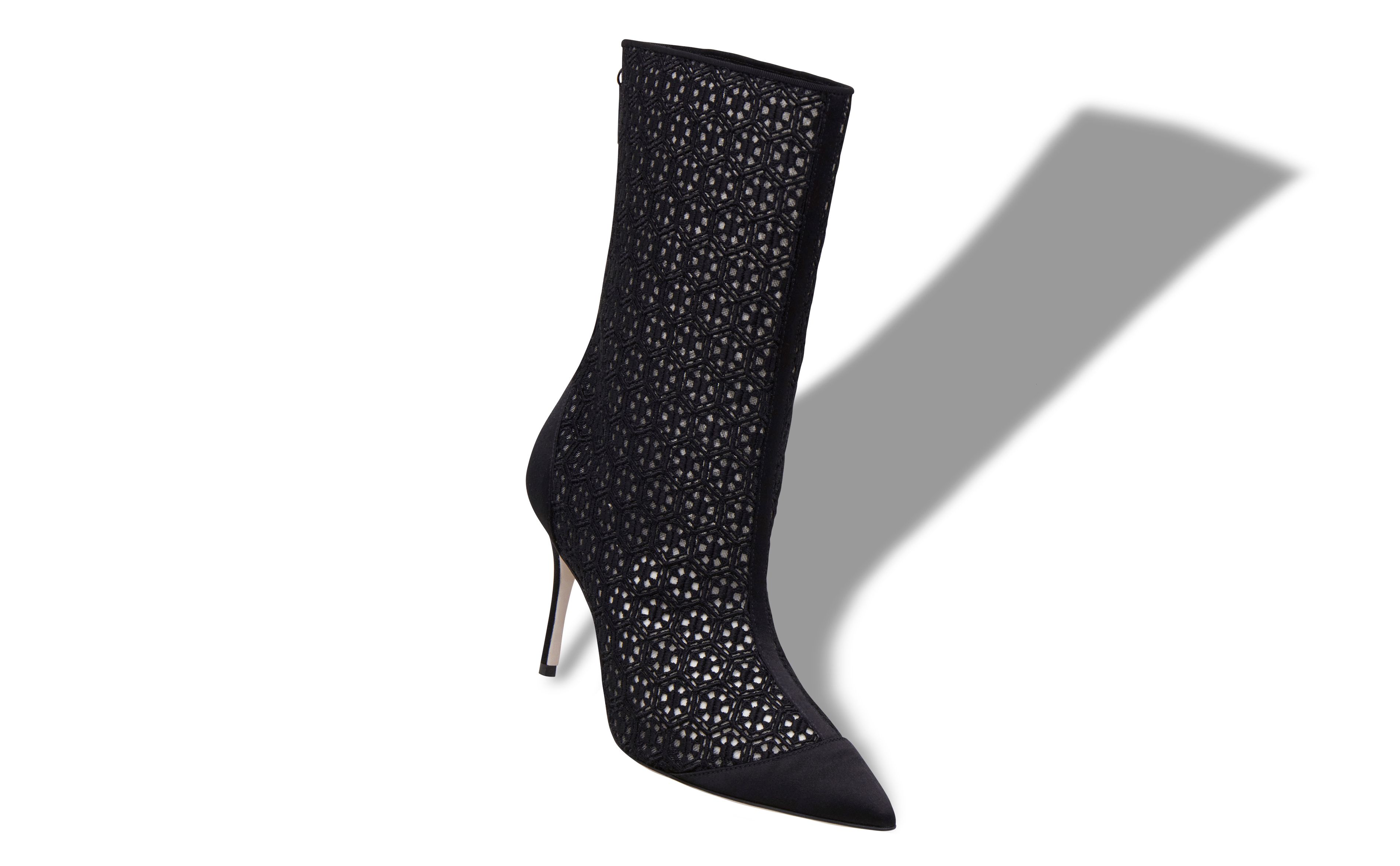 designer black heeled boots