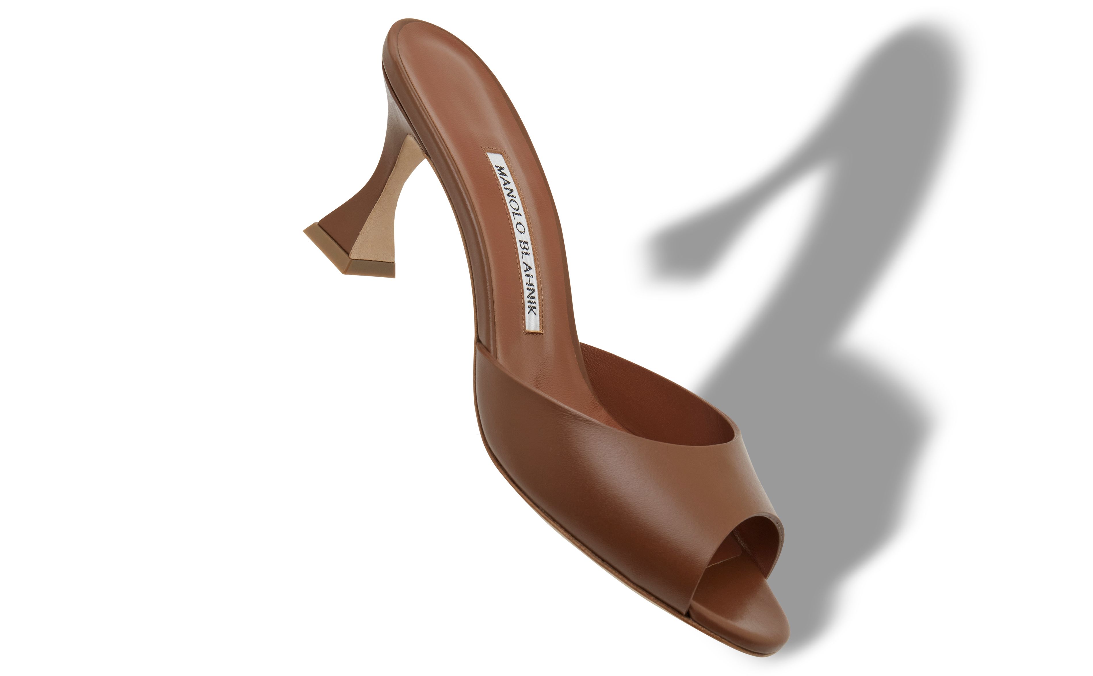 Designer Brown Calf Leather Mules - Image Main