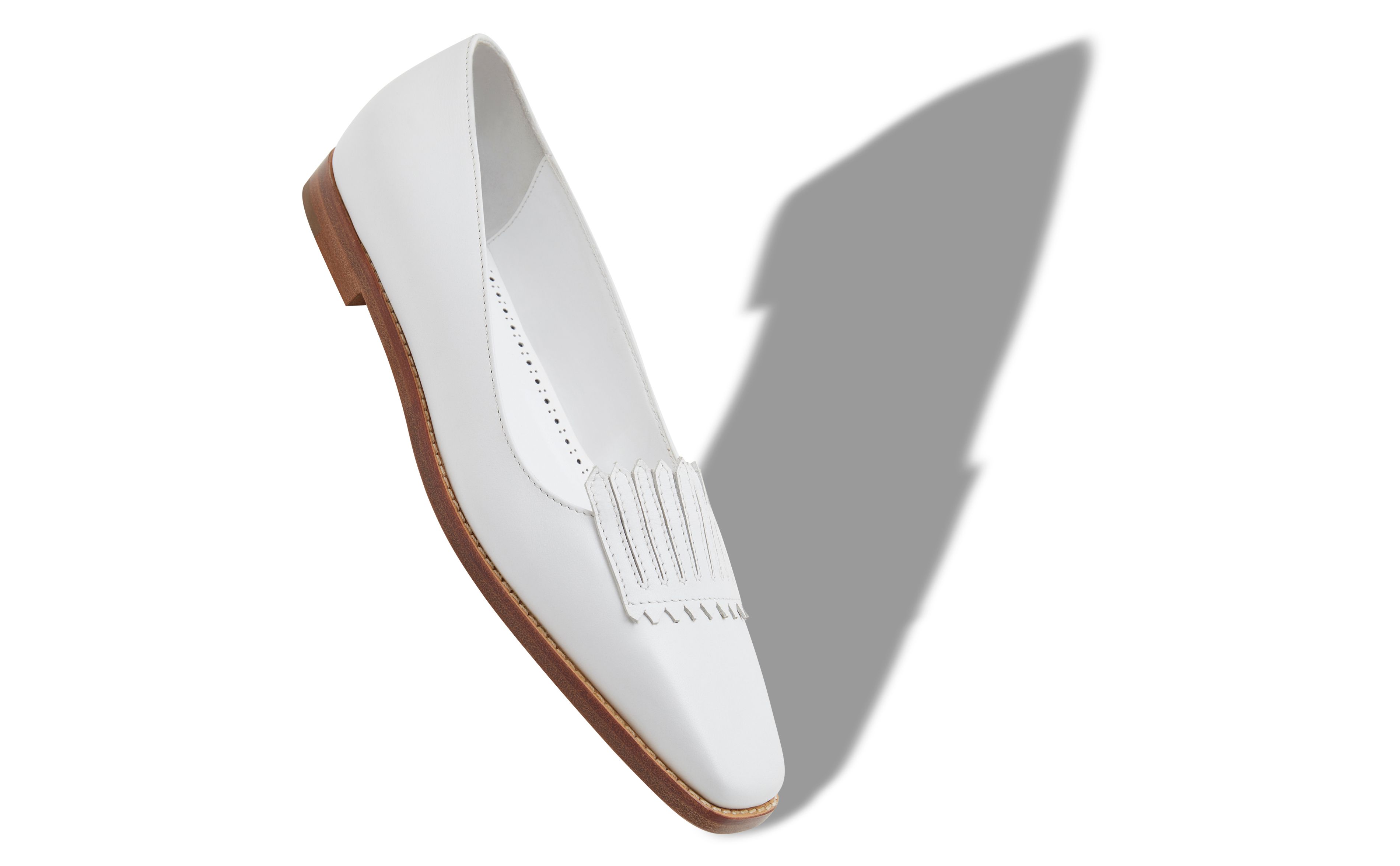 Designer White Calf Leather Loafers - Image small_image