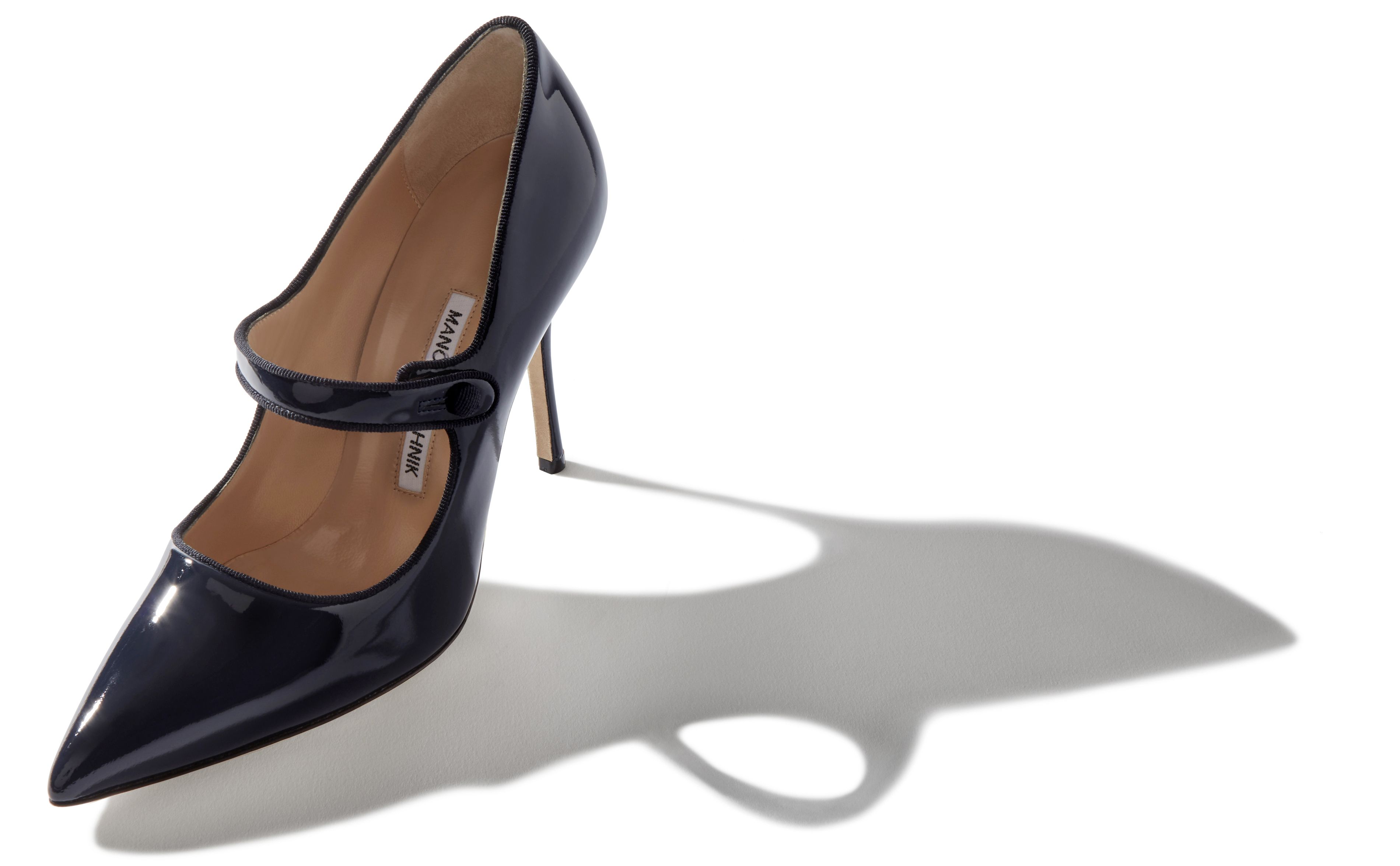 navy blue leather heels