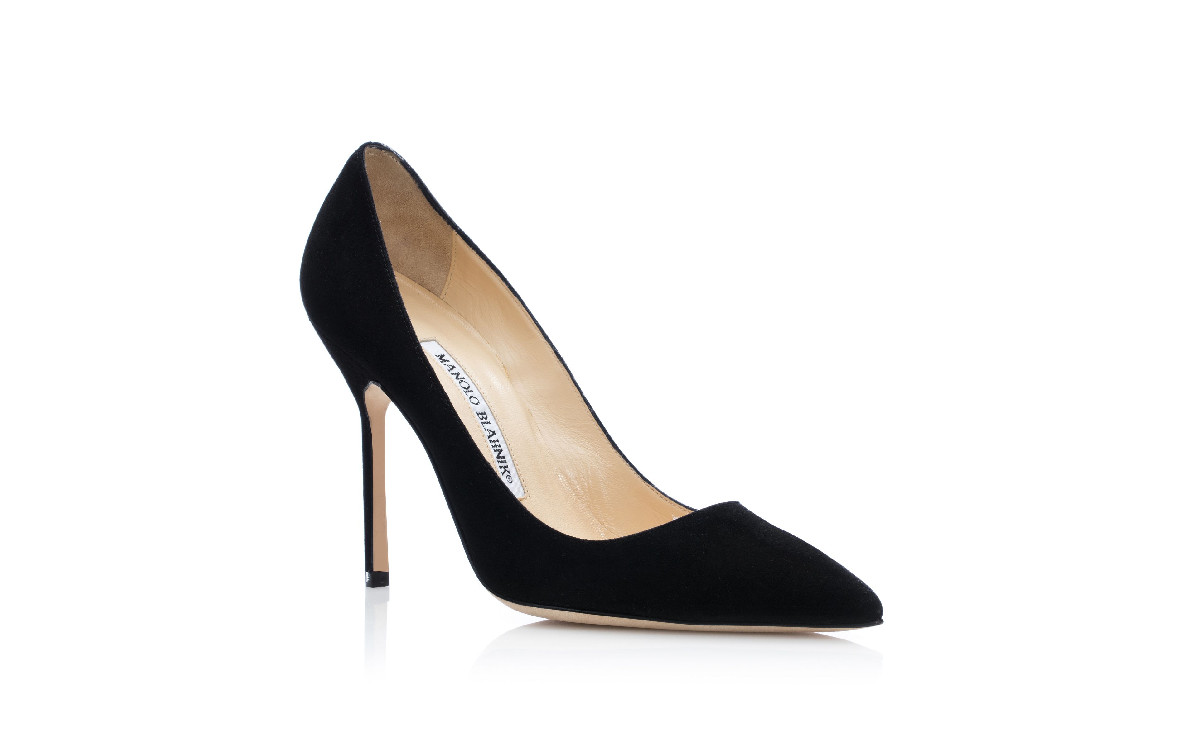 Manolo Blahnik Bb Patent Black Patent Pointed Toe Pumps - Size 36 - Women's Designer Pumps