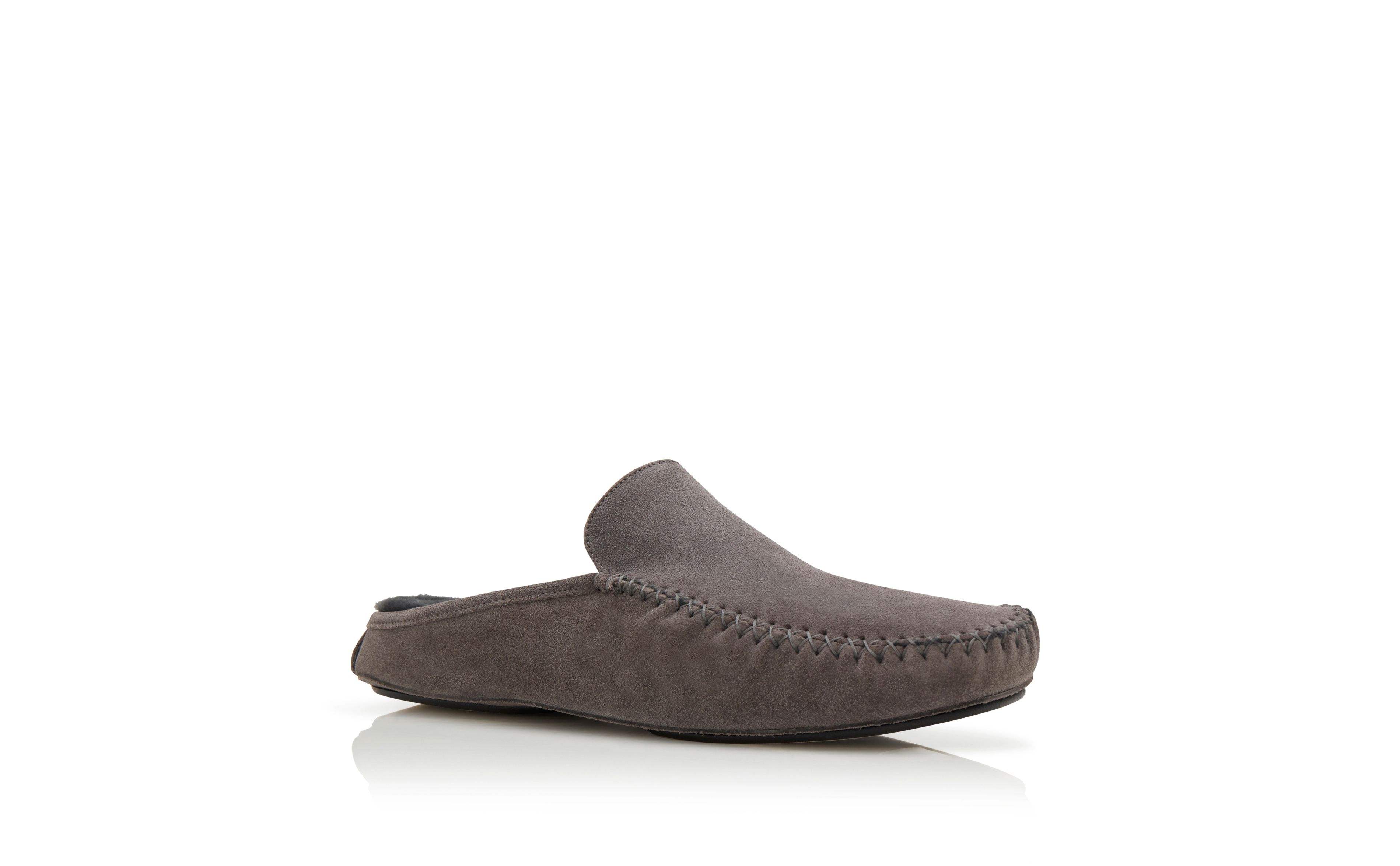 Designer Grey Suede Slippers - Image Upsell