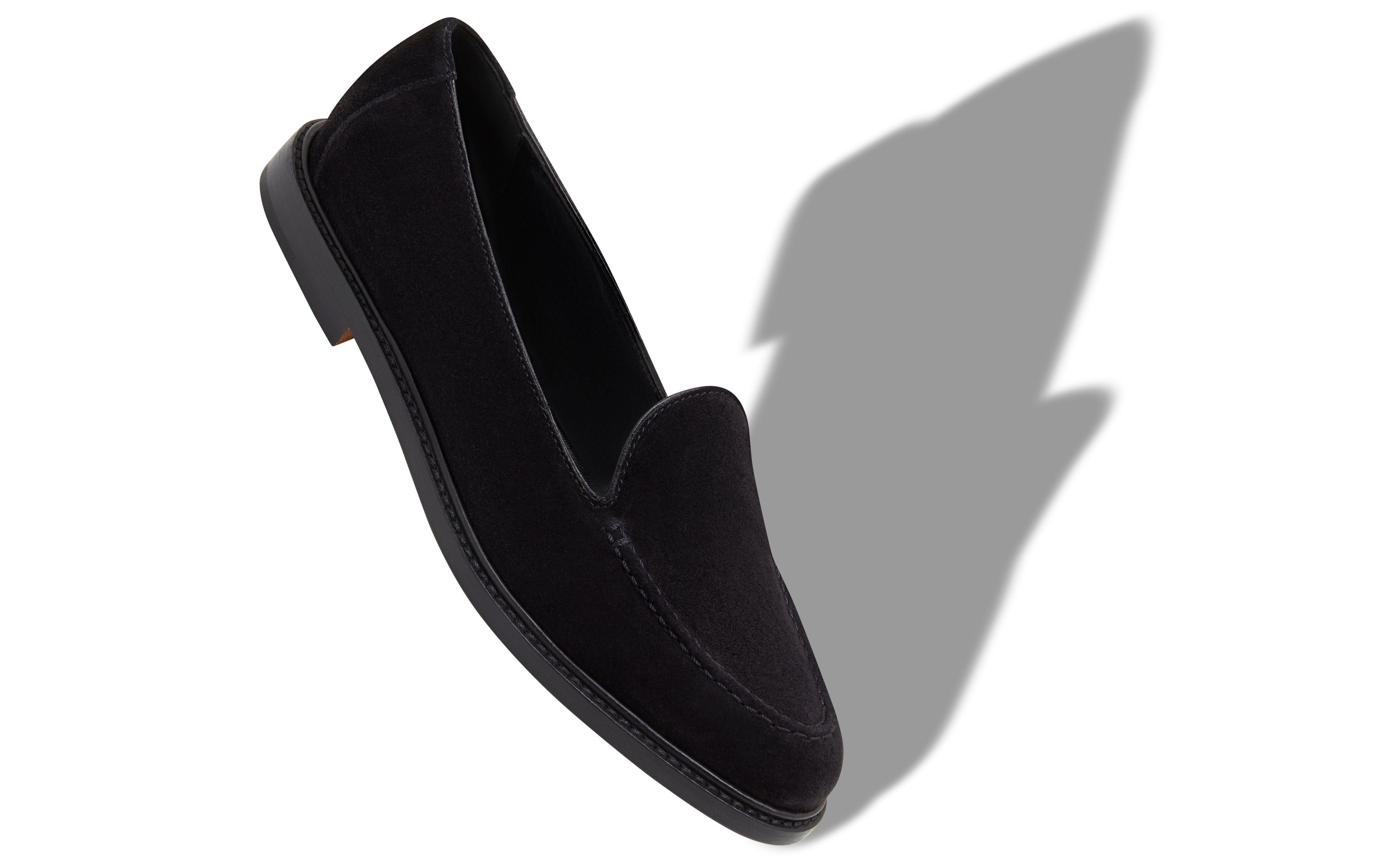 Designer Black Calf Suede Loafers - Image small_image