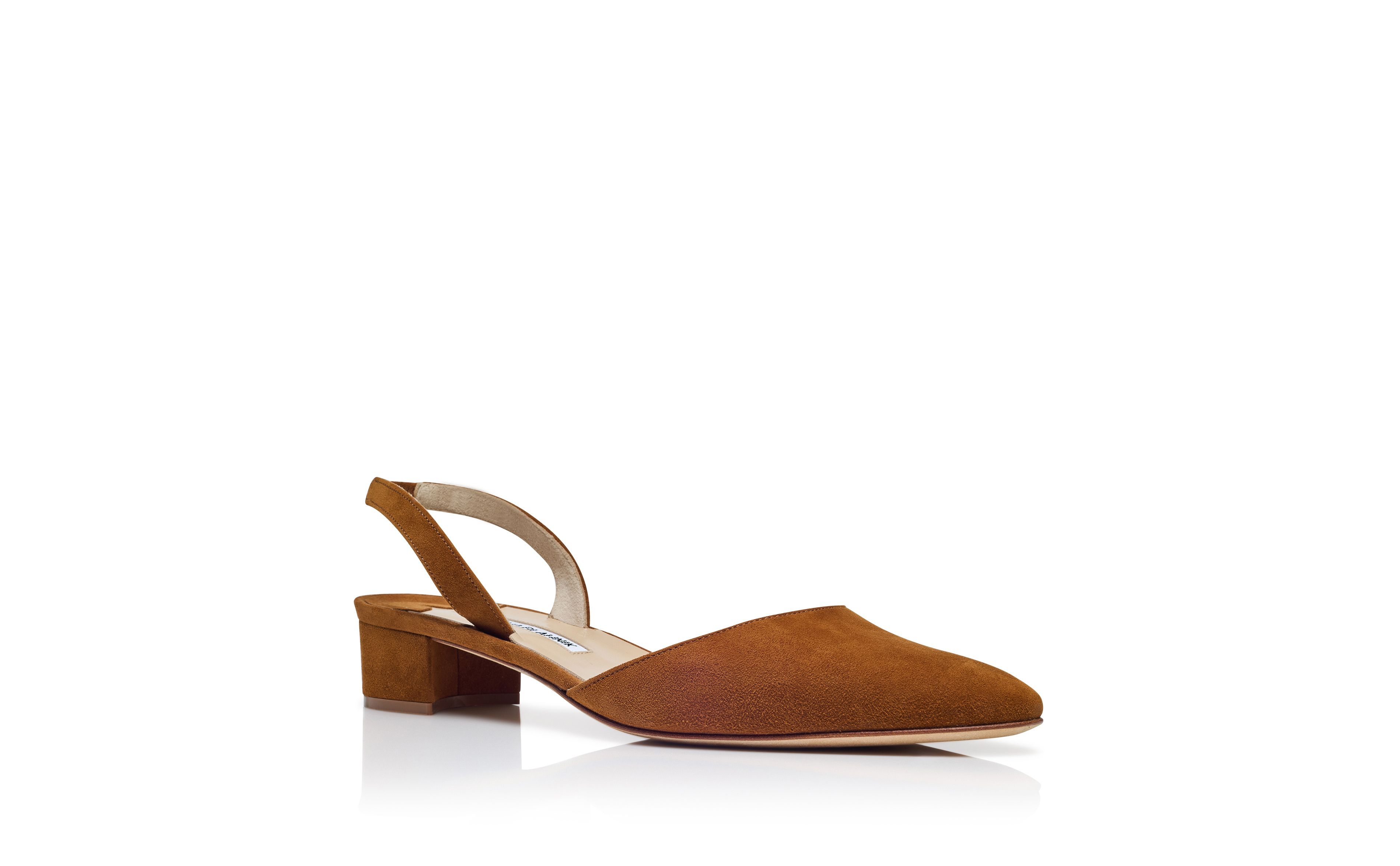 Designer Brown Suede Slingback Pumps - Image Upsell View