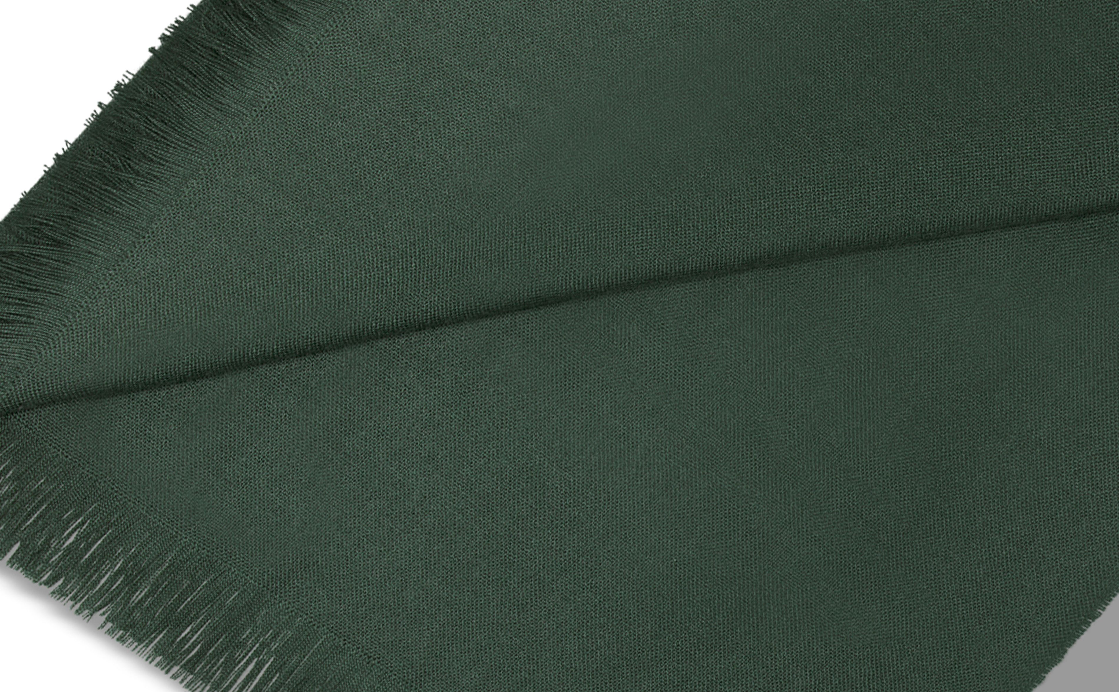 Designer Dark Green Fine Cashmere Scarf - Image 