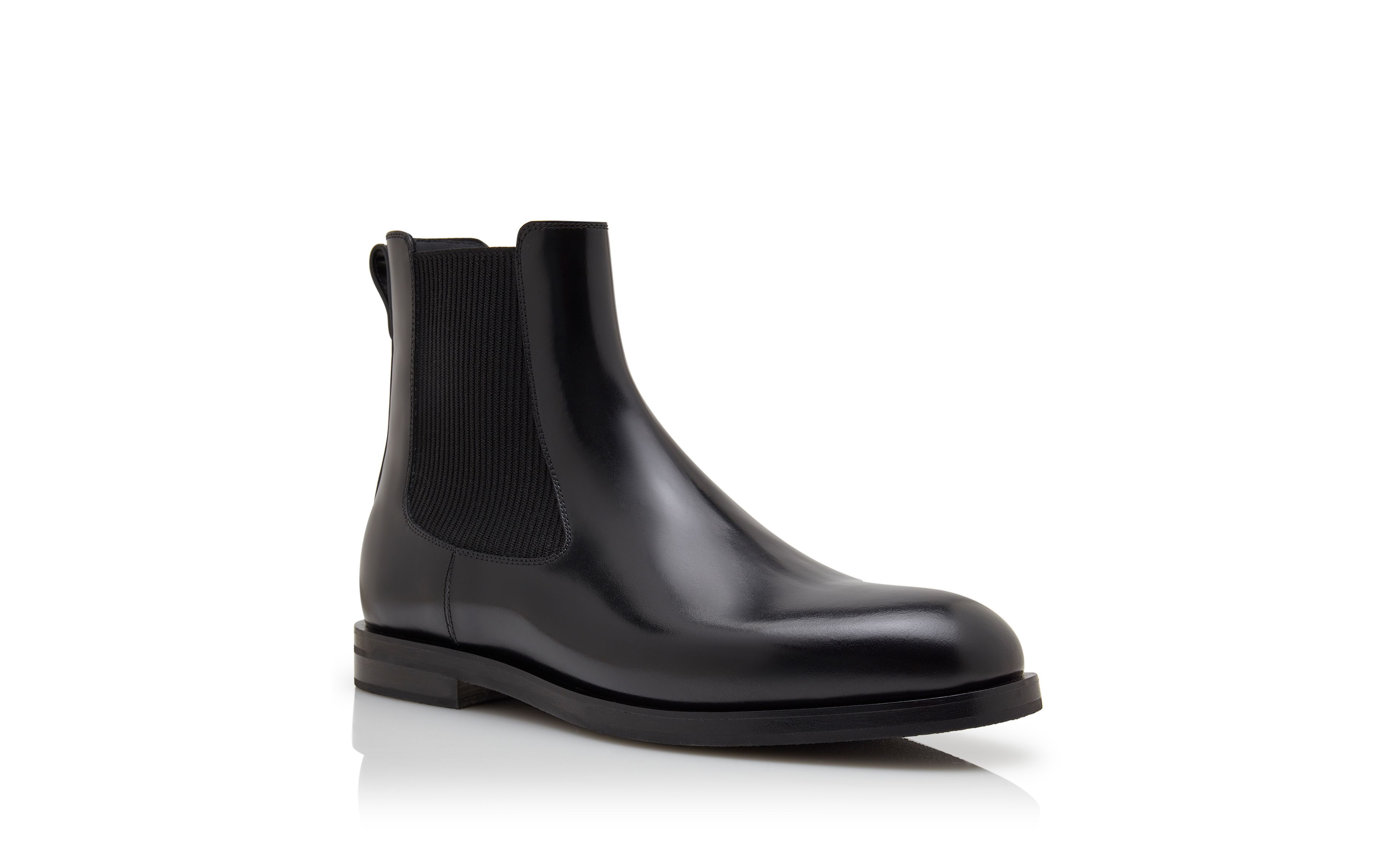 Designer Black Calf Leather Ankle Boots - Image Upsell