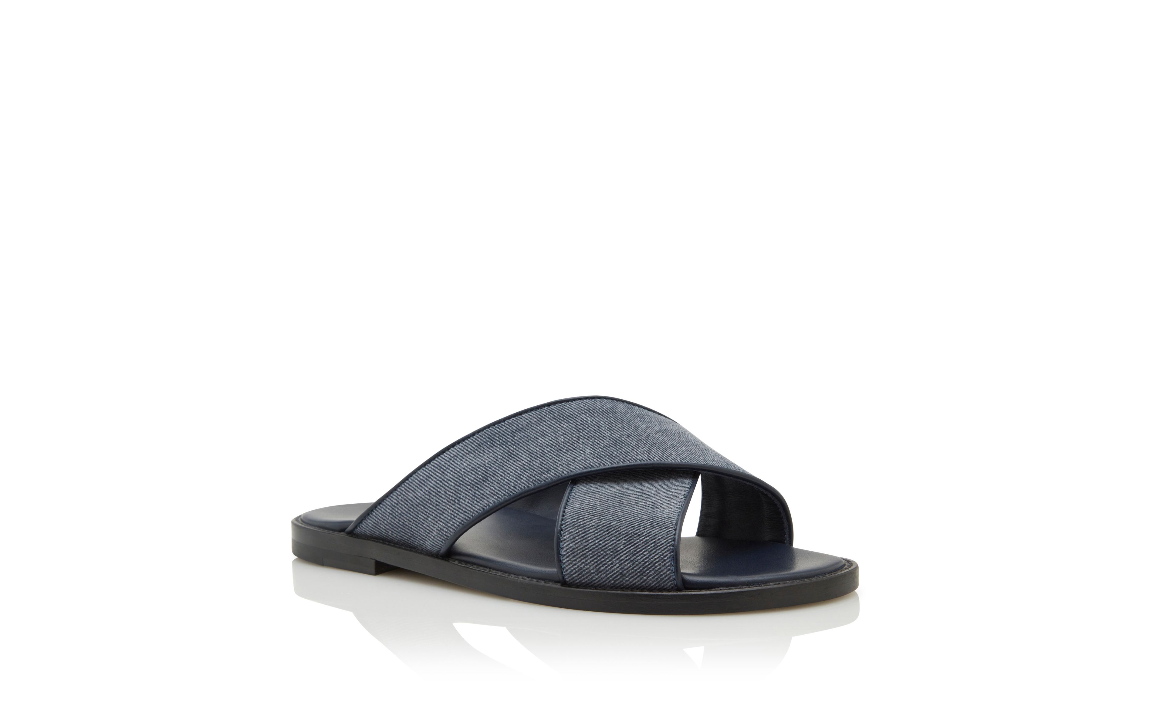 Designer Blue Denim Crossover Sandals  - Image Upsell