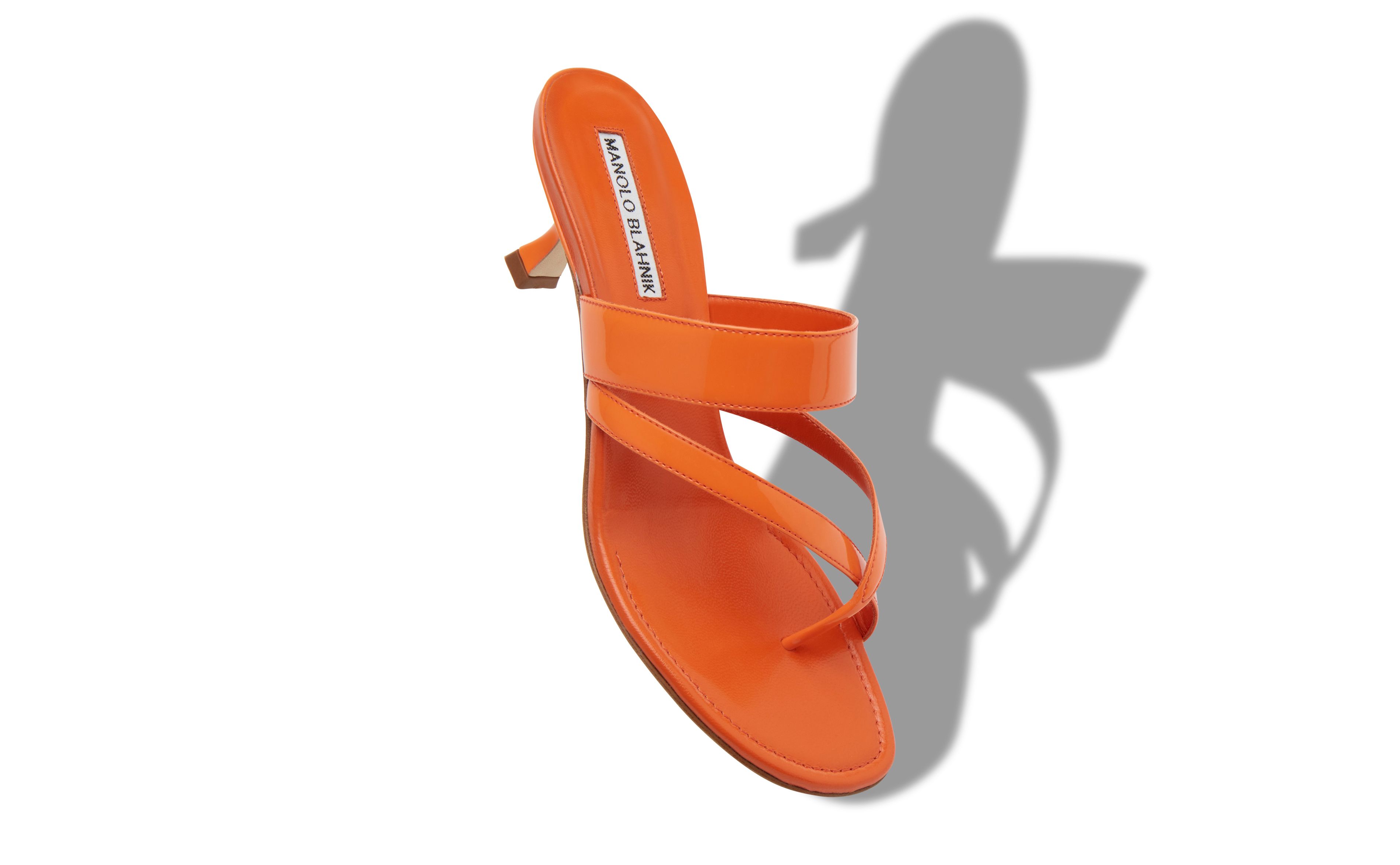 1960'S ORIGINAL ORANGE OPEN TOE SHOES MULES PUMPS JAPAN 