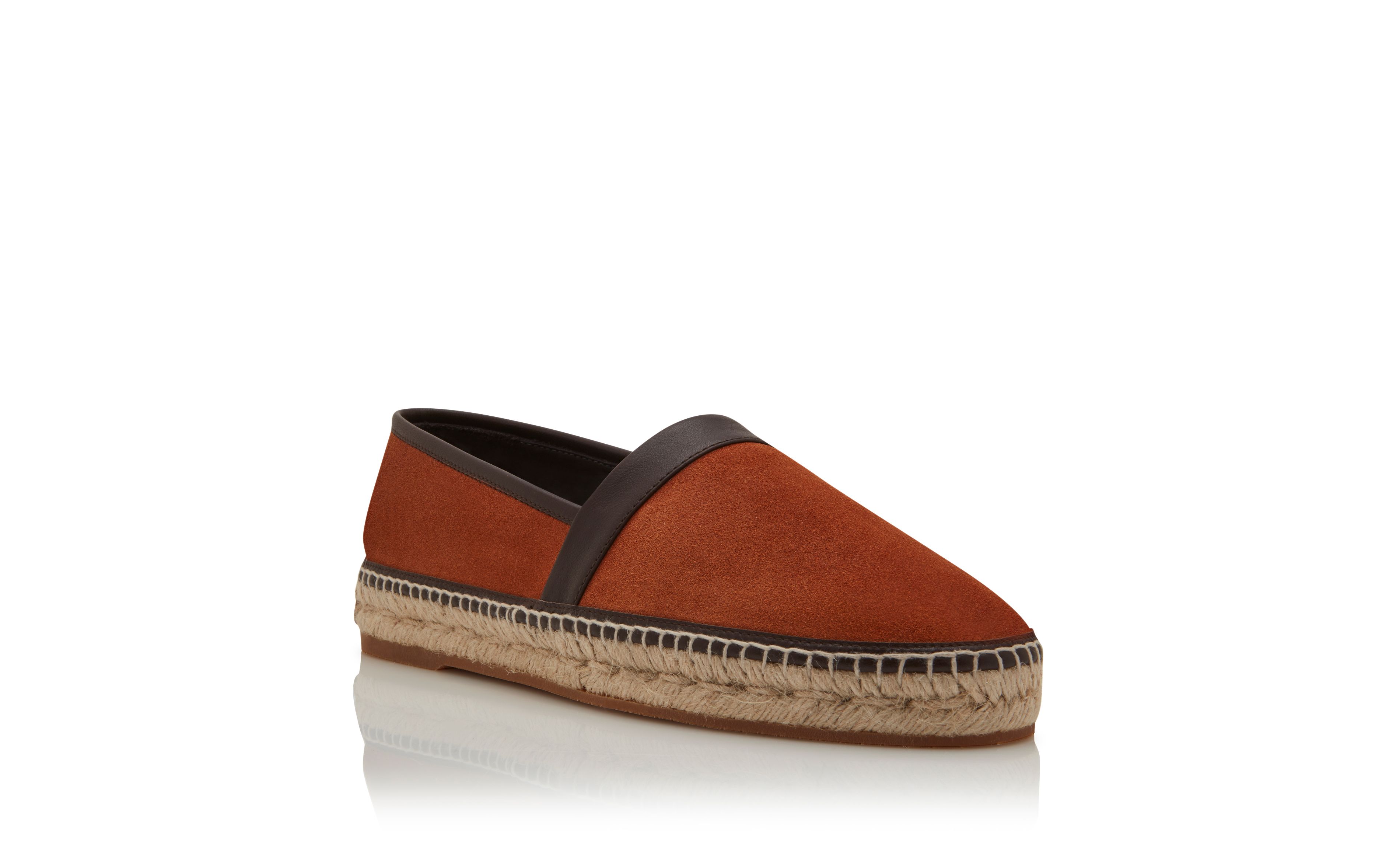 Designer Orange Calf Suede Espadrilles - Image Upsell